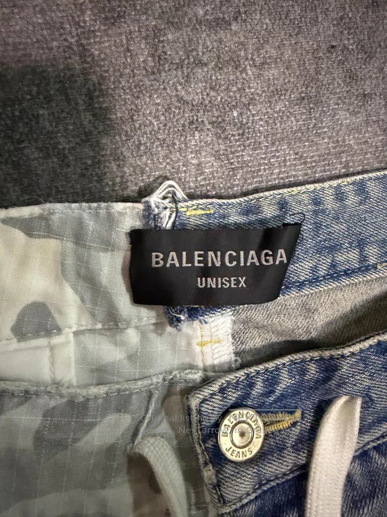 Balenciaga Balenciaga size M Camouflage Patchwork Denim Work Pants Size US 27 - 3 Thumbnail