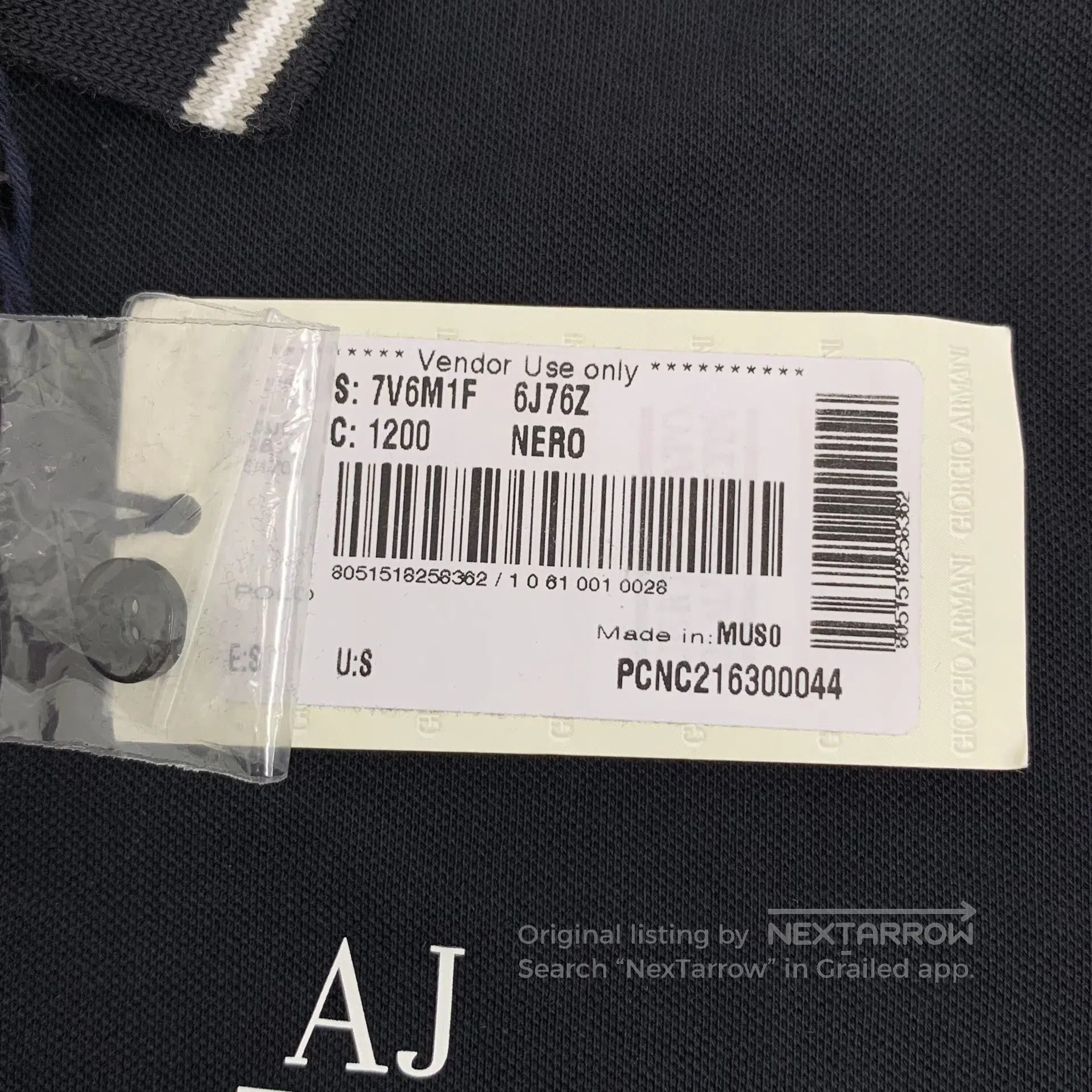 Armani Armani Black Logo Printed Cotton Collar Short Sleeve Polo Size US S / EU 44-46 / 1 - 7 Thumbnail