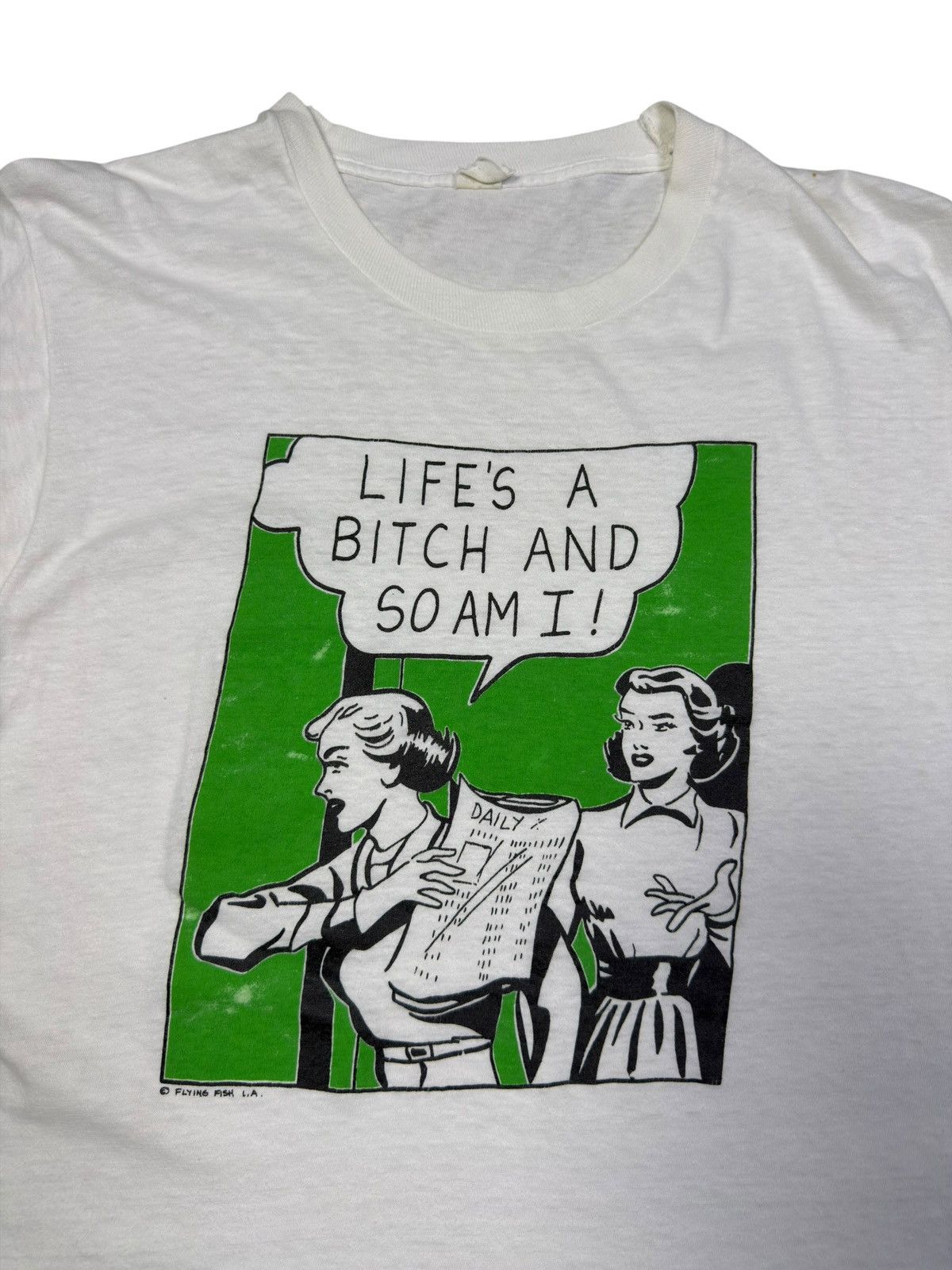 Vintage *RARE* FLYING FISH LA 80s VTG POP ART LIFE’S A BITCH SO AM I Size US L / EU 52-54 / 3 - 2 Thumbnail