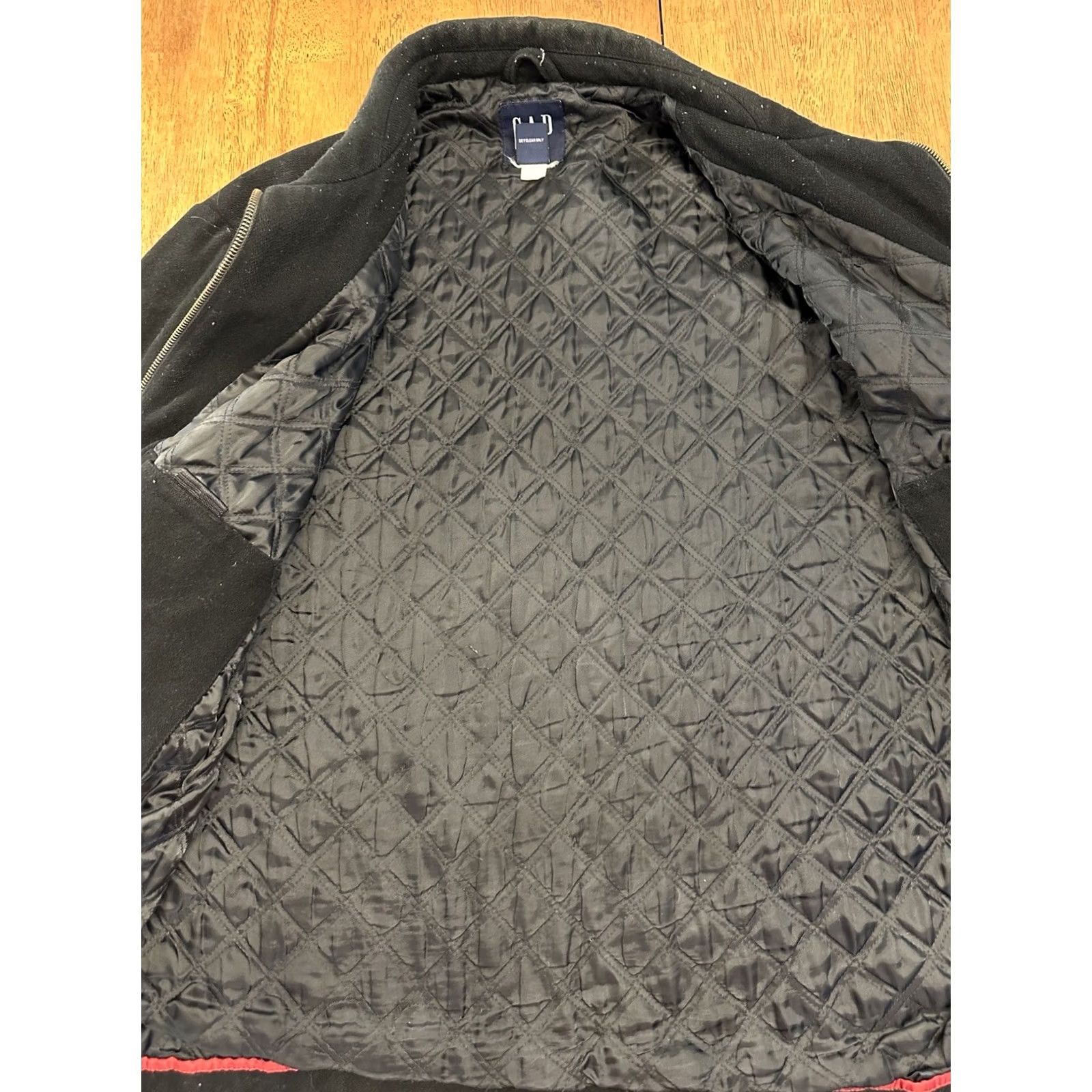 Gap VINTAGE GAP Wool Blend Full Zip Insulated Jacket Large Black Mens Size US L / EU 52-54 / 3 - 2 Thumbnail