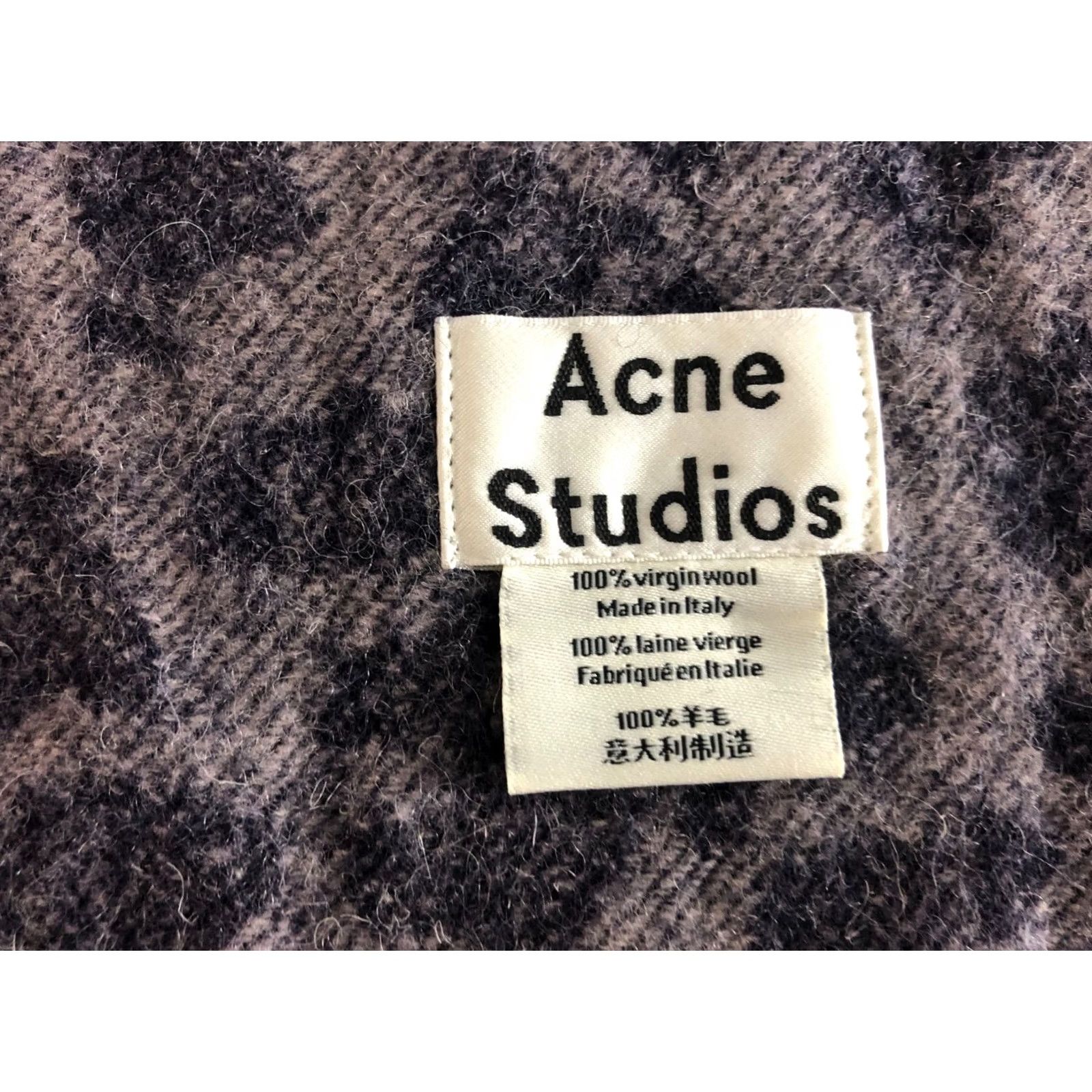 Acne Studios Acne Studios Tippet Wool Women Purple Scarf Geometric Fringe Rectangle Wool 178cm 71cm Size ONE SIZE - 8 Thumbnail