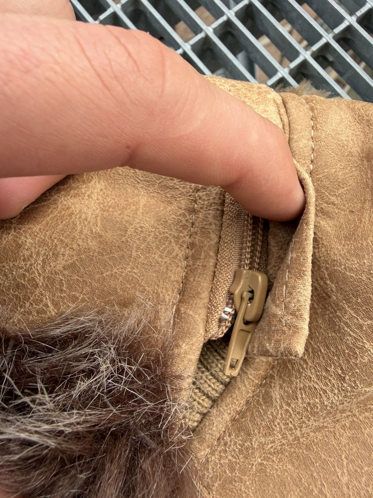 Vintage Suede Leather Multizip Fur Streetwear Insulated Jacket Size M / US 6-8 / IT 42-44 - 9 Thumbnail