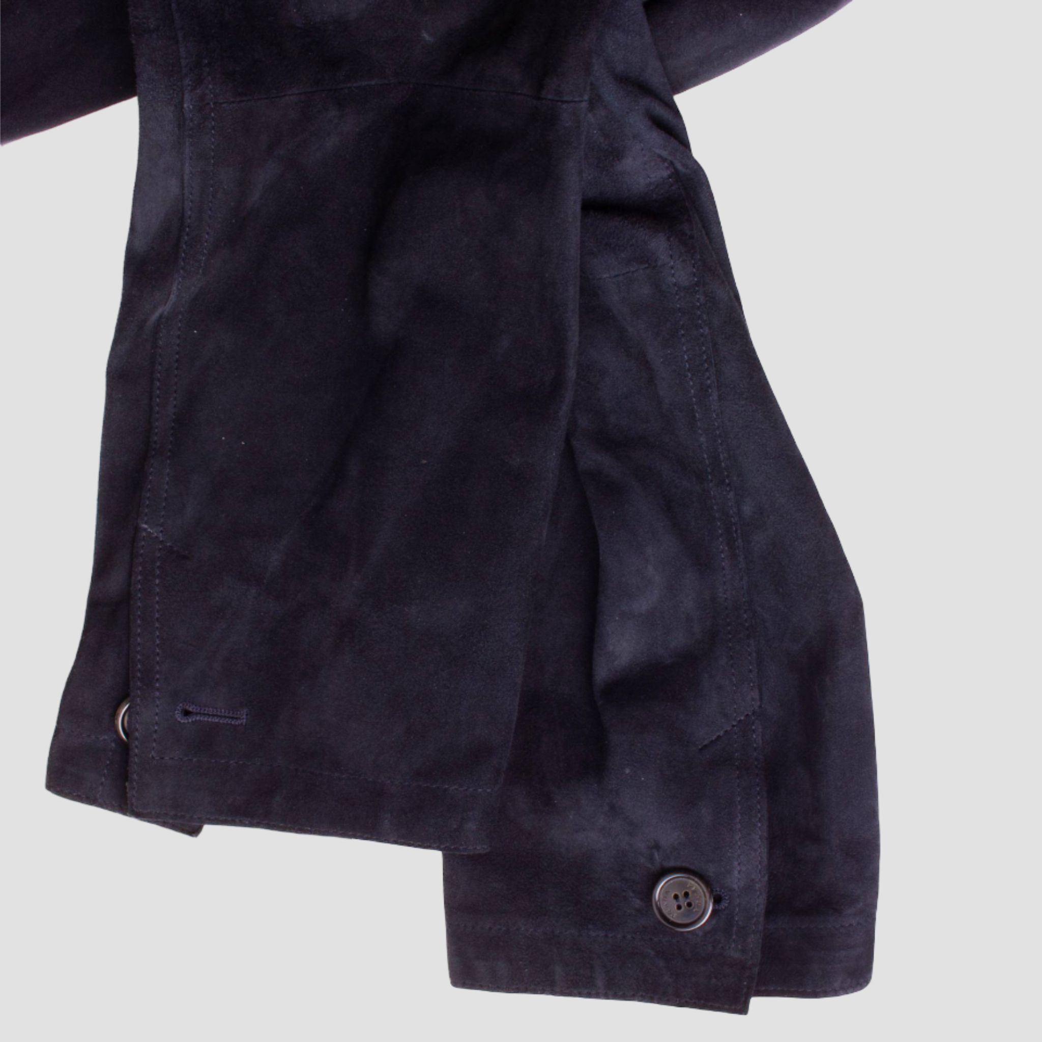 Prada PRADA S/S 2003 Dark Navy Suede Leather Field Jacket Size US M / EU 48-50 / 2 - 9 Thumbnail