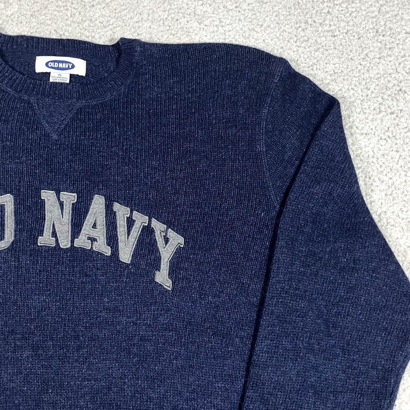 Old Navy VINTAGE Old Navy SweatER Mens XL Pullover Crew Neck Wool Nylon Blue 80s 90s Preppy Logo Shirt Sweater Size US XL / EU 56 / 4 - 5 Thumbnail