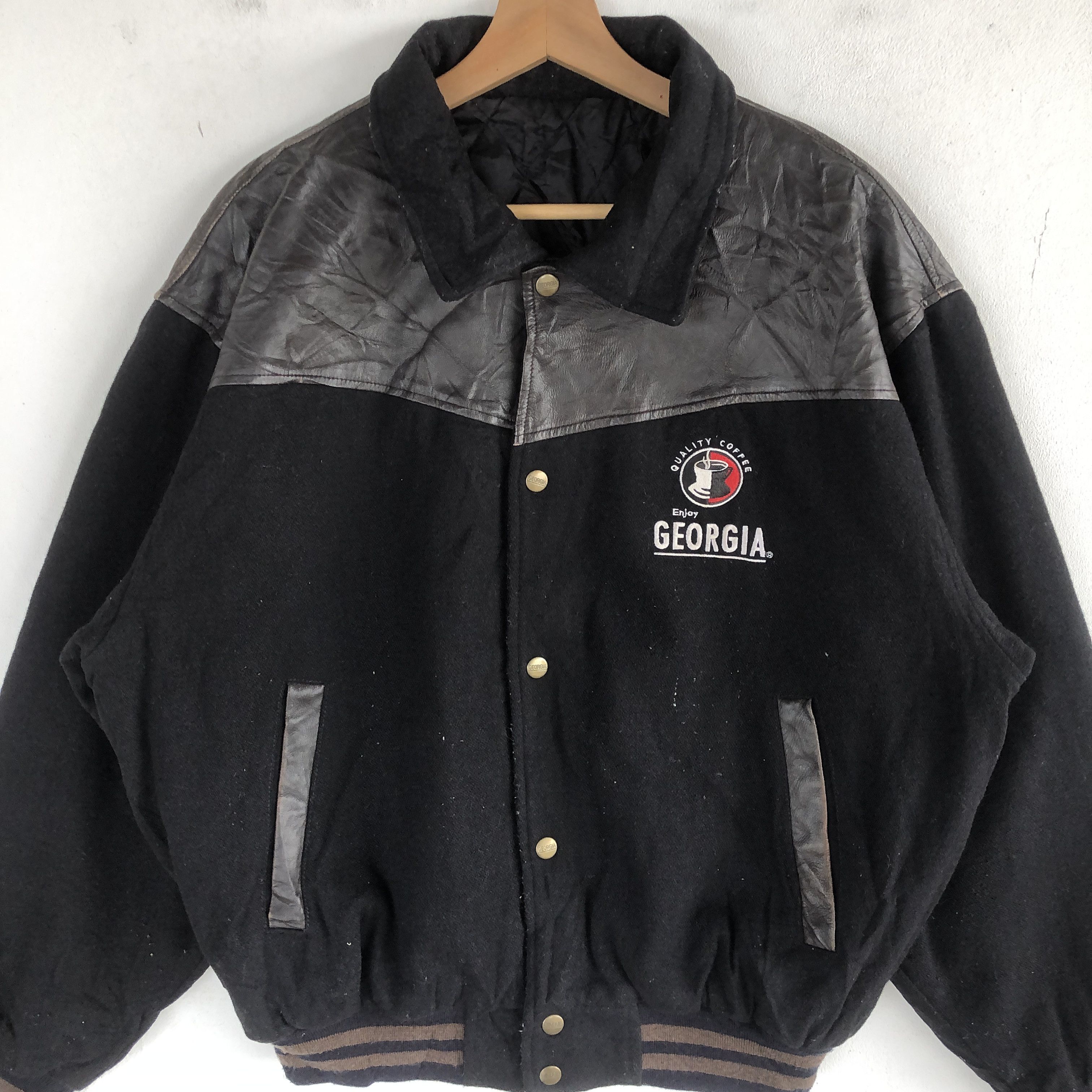 Japanese Brand × Vintage Vintage Georgia Varsity Jackets Japanese Wool Jacket Size US L / EU 52-54 / 3 - 3 Thumbnail