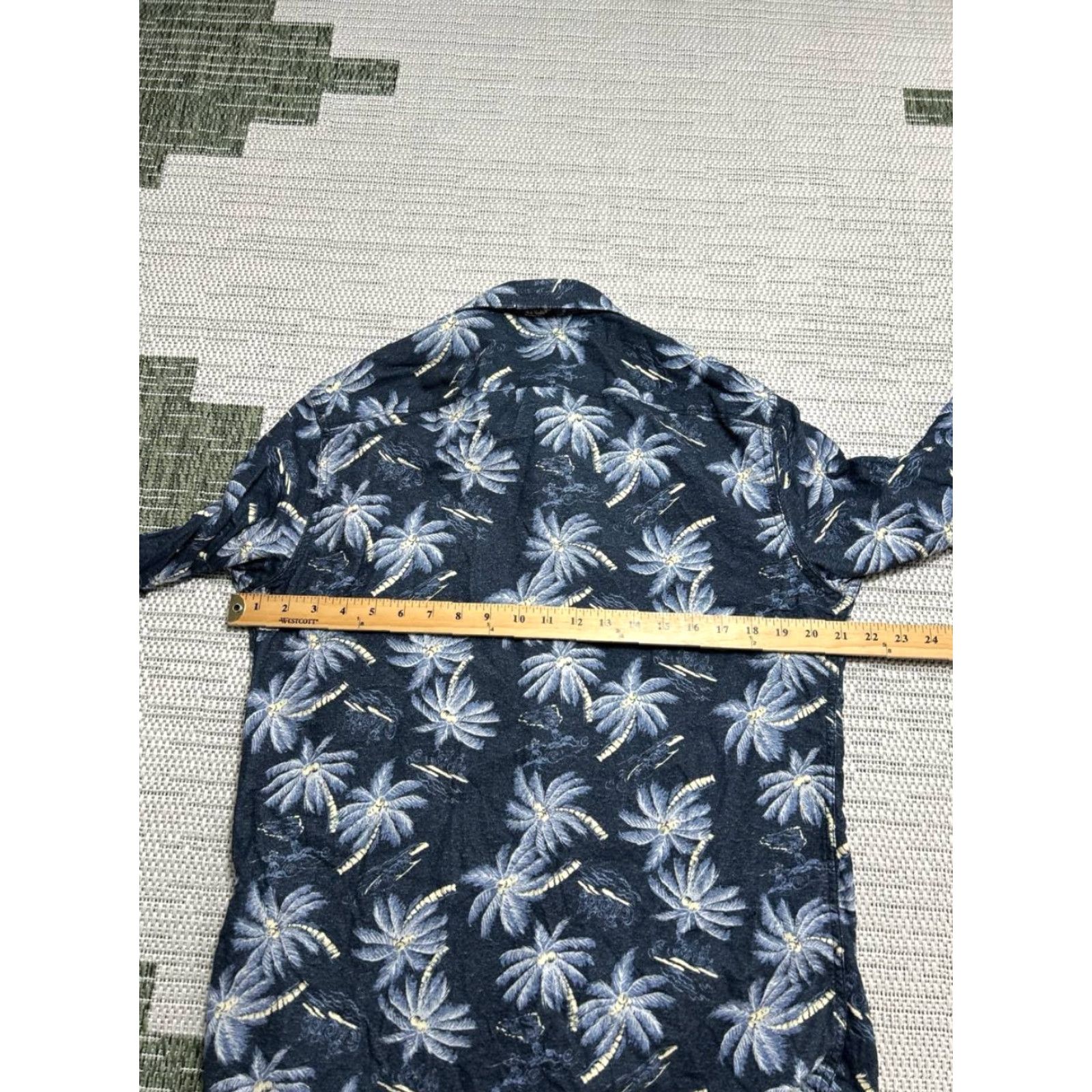 Faherty Faherty Shirt Mens Medium Blue Cotton Palm Trees Print Button Up Size US M / EU 48-50 / 2 - 4 Thumbnail