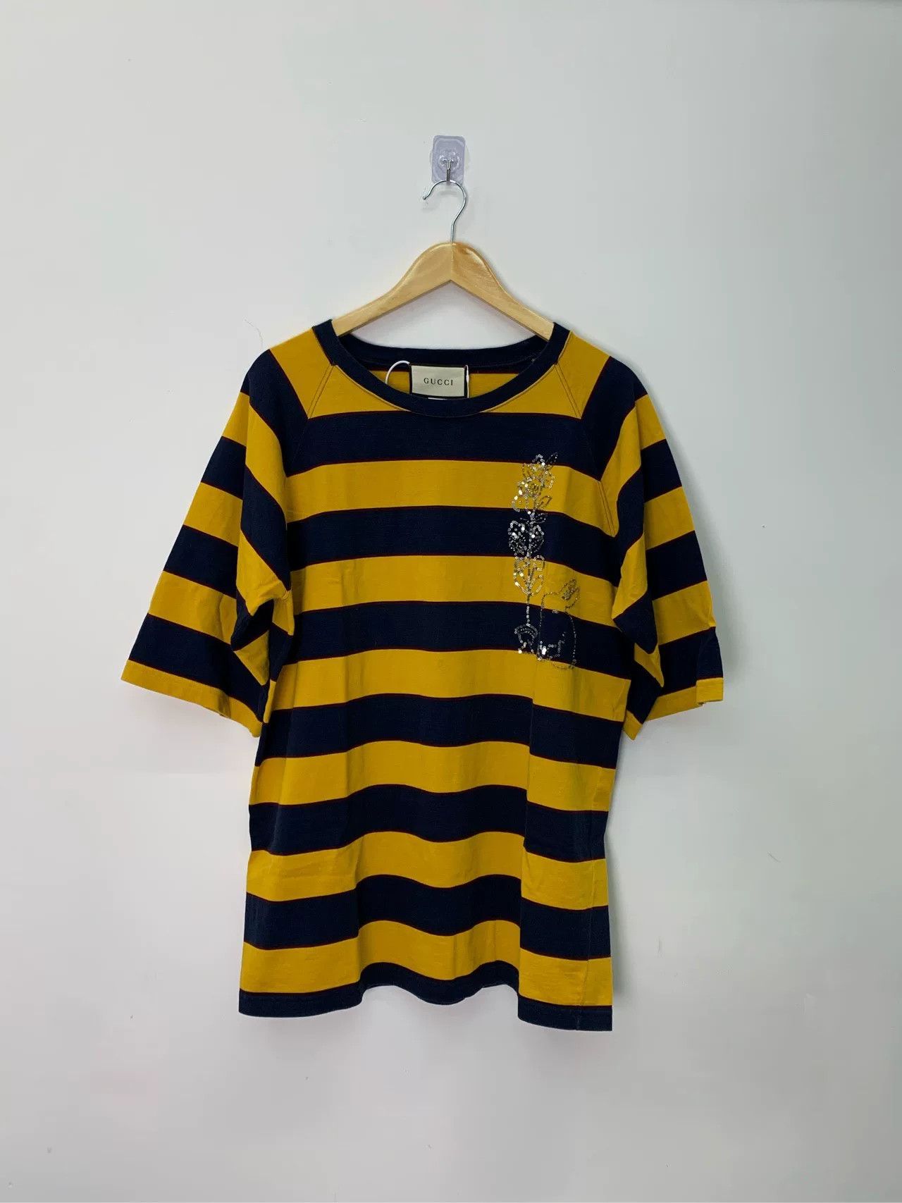 Gucci Gucci Striped Crystal Pattern Short Sleeve Shirt Size US M / EU 48-50 / 2 - 1 Thumbnail