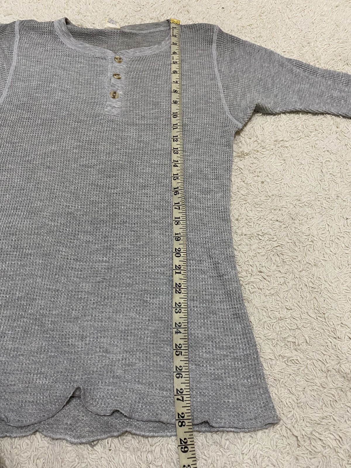 Vintage long john 80s Thermal Top Button Front Waffle Knit Shirt Size US L / EU 52-54 / 3 - 9 Thumbnail