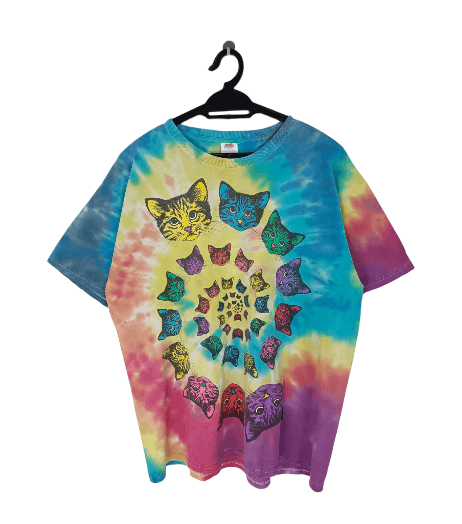 Vintage VINTAGE CAT TIE DYE LSD HIGH FUNNY HUMOR DRUG PET TEE Size US L / EU 52-54 / 3 - 1 Thumbnail