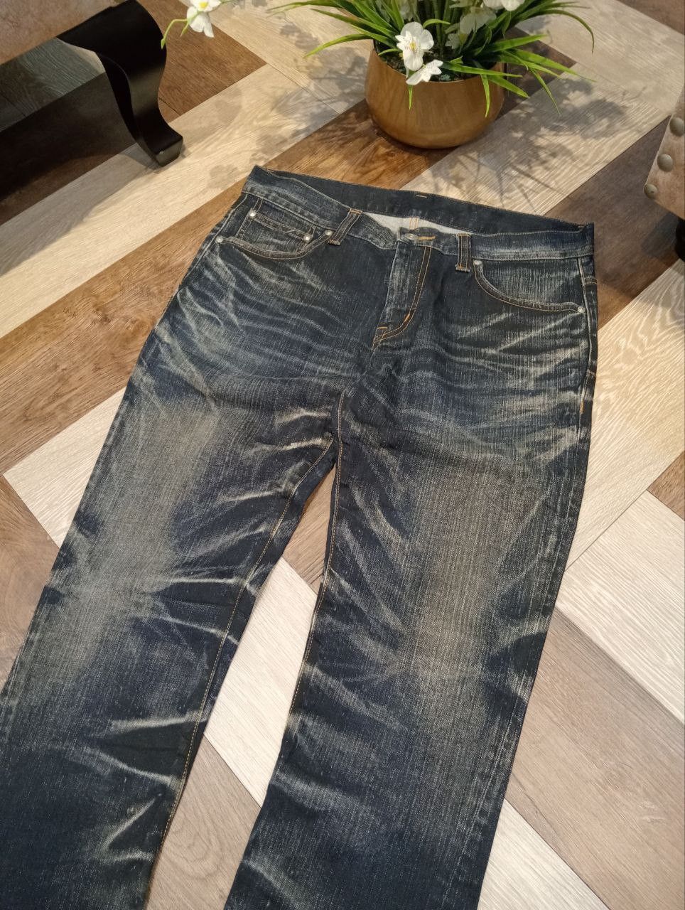 Tornado Mart TORNADO MART JAPAN BLUE DISTRESSED FLARED DENIM PANTS Size US 34 / EU 50 - 4 Thumbnail