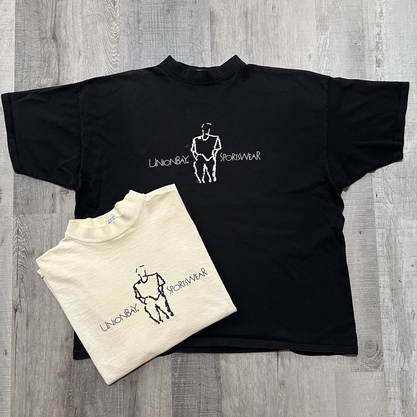 UNIONBAY VTG Union Bay Sportswear T Shirts Black/White 80s 90s USA Size US M / EU 48-50 / 2 - 1 Thumbnail