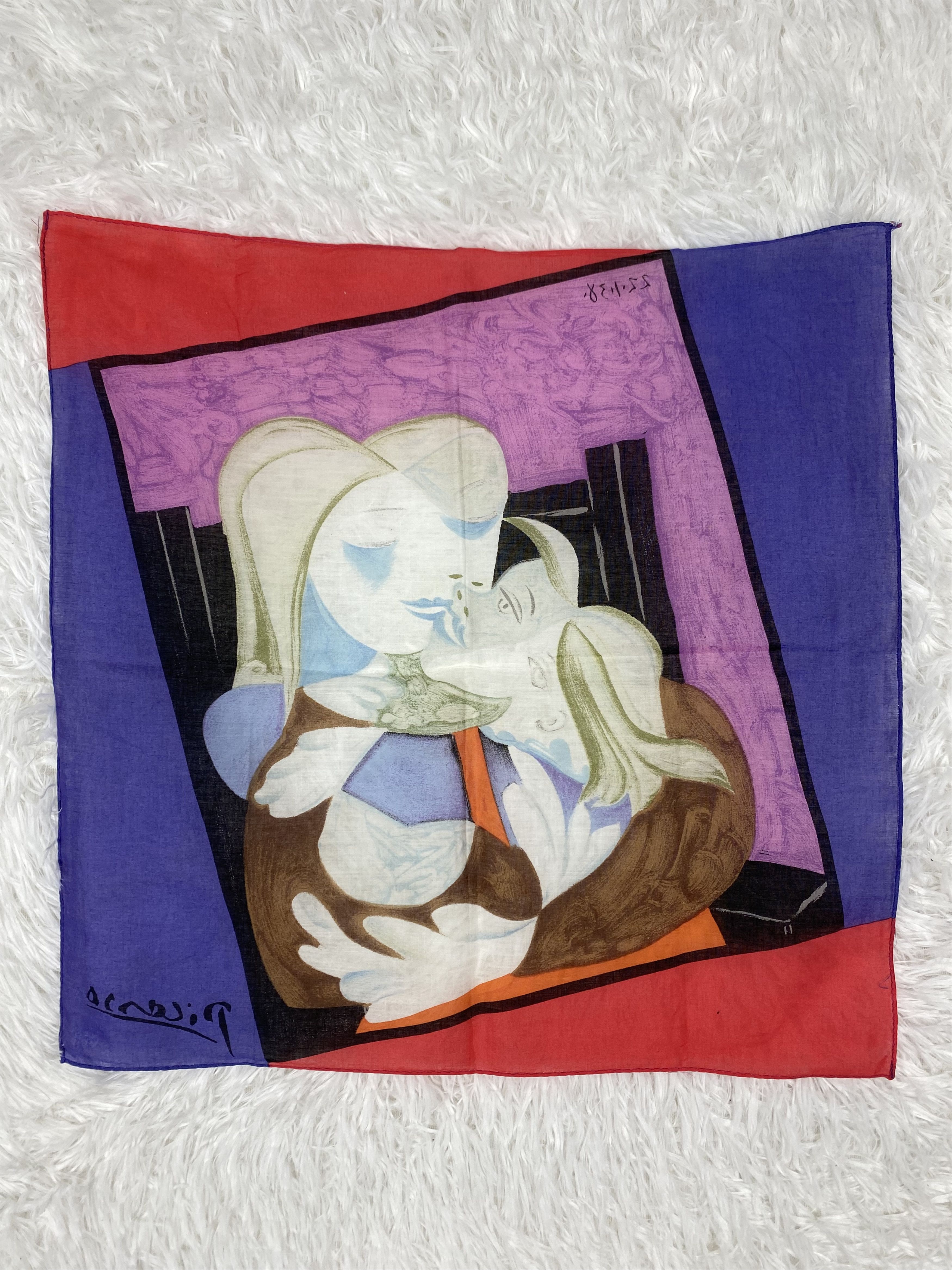 Vintage Vintage Picasso Handkerchief Neckerchief PH0659 Size ONE SIZE - 6 Thumbnail