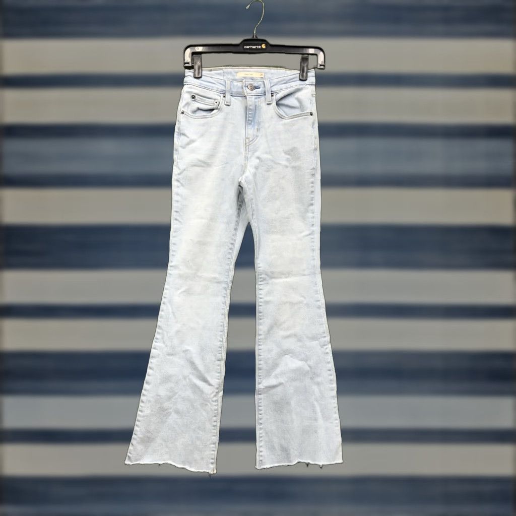 Levi's Levis 726 Jeans Womens 25 High Rise Flare Leg Stretch Light Wash Denim 25x28 Size 42" / US 20 - 1 Thumbnail