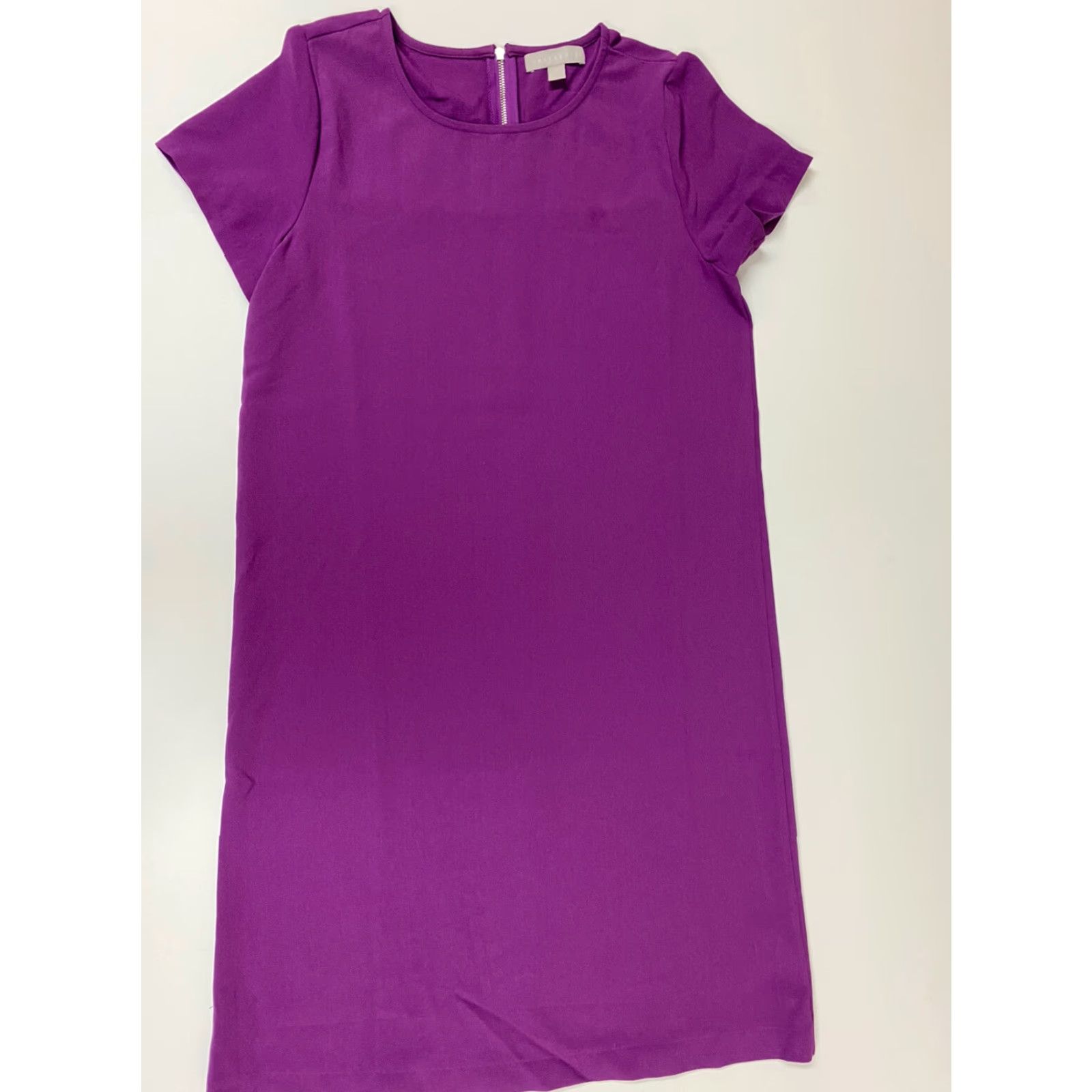 Vintage Chelsea28 Dress Womens XS Purple Short Sleeve Casual Fit & Flare Crew Neck Polyester Woven Ruffle Holiday Winter Floral Short dress Size 26" / US 2 / IT 38 - 2 Thumbnail
