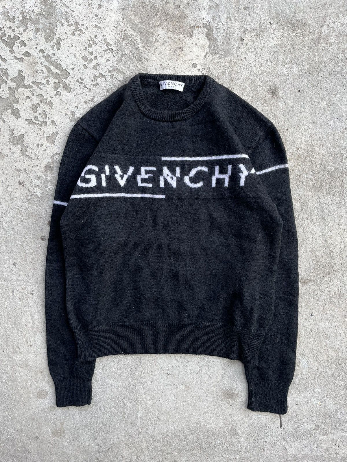 Givenchy Distorted Split Logo Wool Knitted Sweater