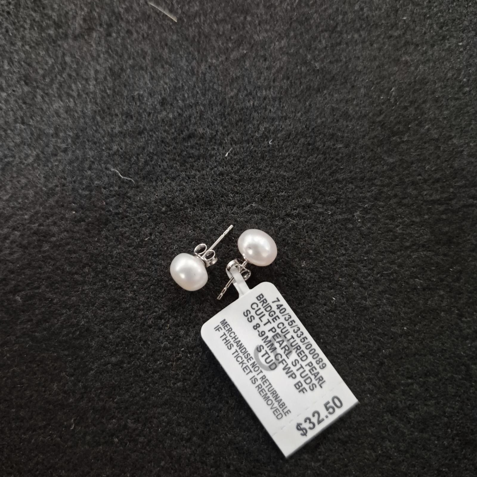 Other Belle de Mer Cultured Freshwater Button Pearl Stud Earrings Size ONE SIZE - 4 Thumbnail