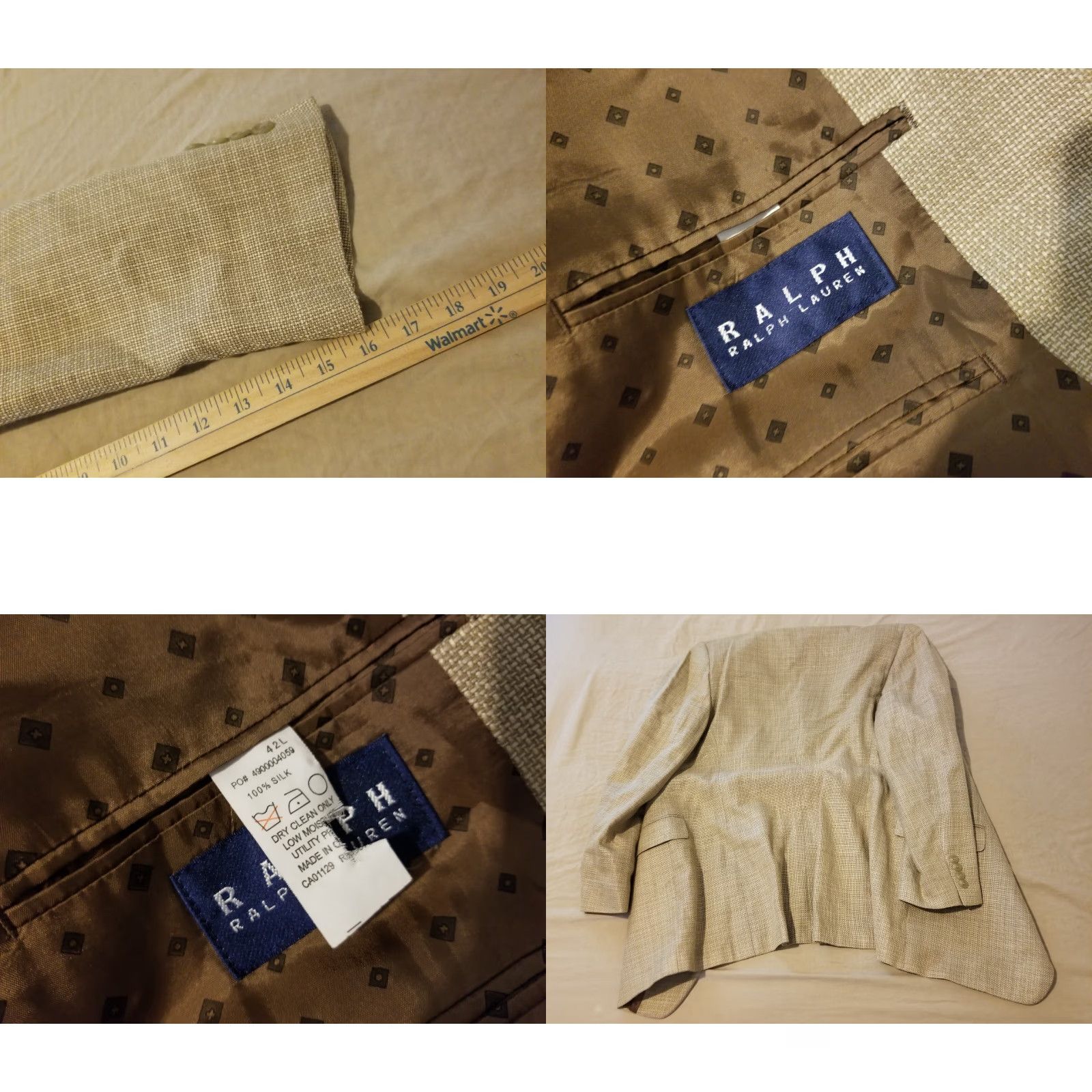 Ralph Lauren Polo Ralph Lauren Sport 3-in-1 Jacket Blazer Silk Sports Mens 42L Beige Khaki Blazer Size US XL / EU 56 / 4 - 8 Thumbnail