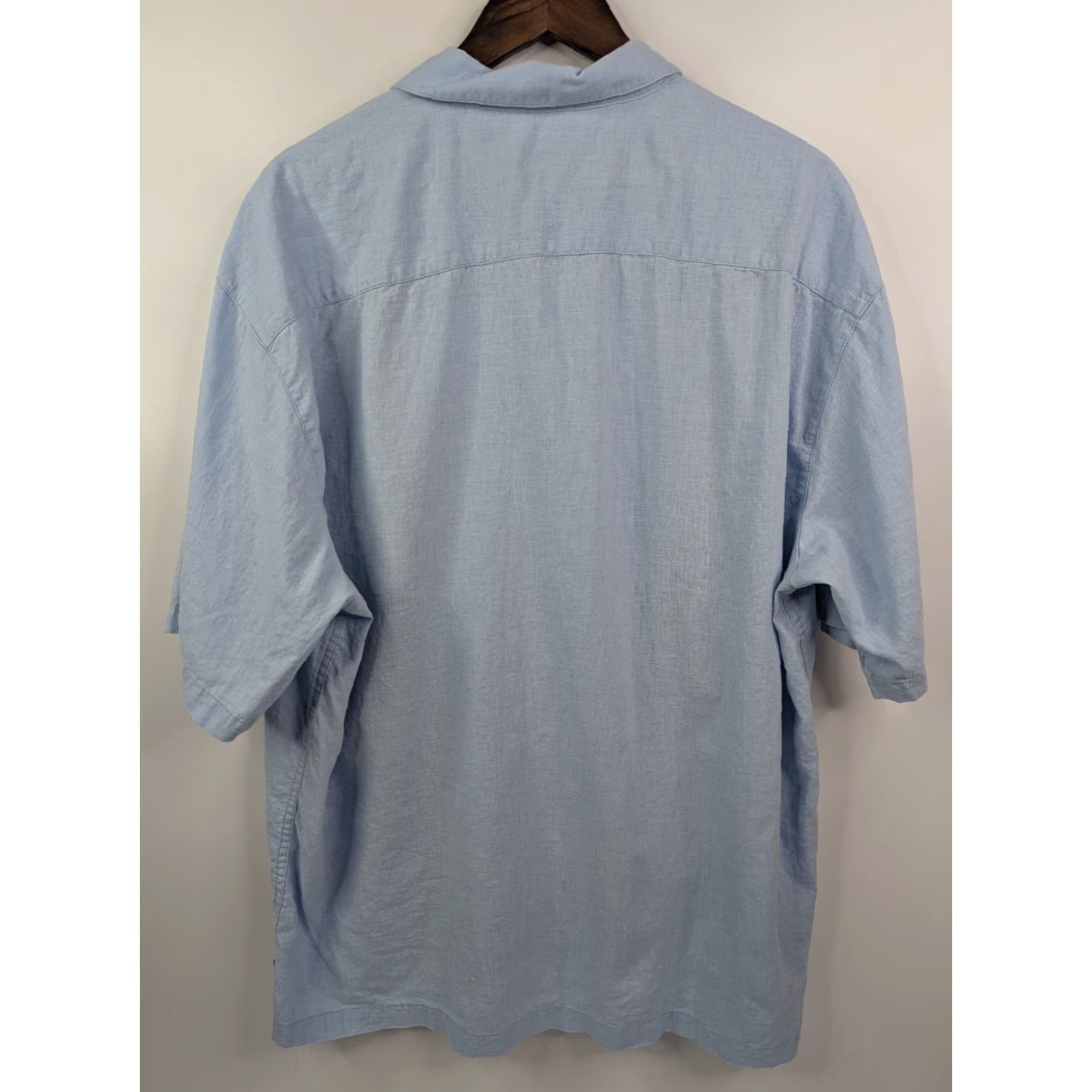 Vintage Batik Bay Shirt Button-Up Short Sleeve Linen Men 2XL Blue Size US XXL / EU 58 / 5 - 3 Thumbnail