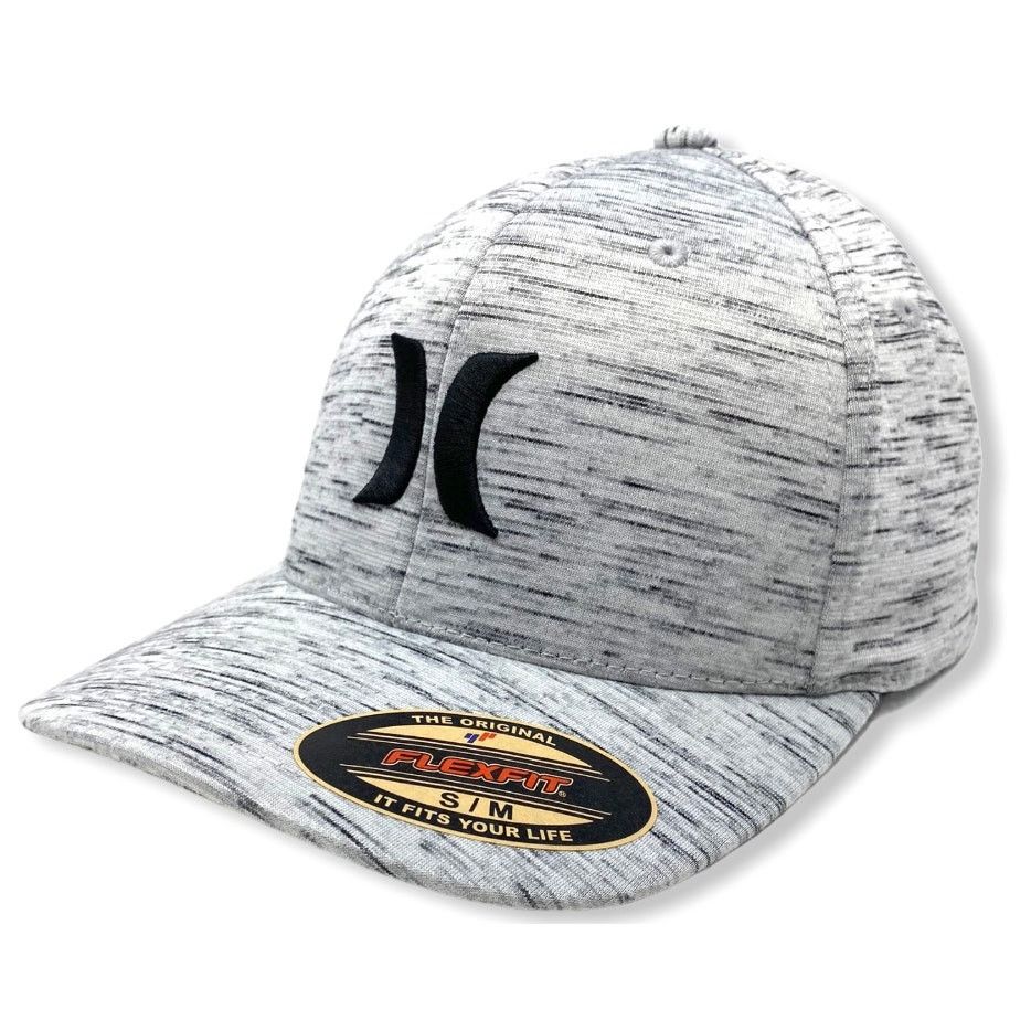 Hurley Hurley Men's Icon Textures Flex Fit Hat Cap in S/M Wolf Grey Size ONE SIZE - 1 Thumbnail