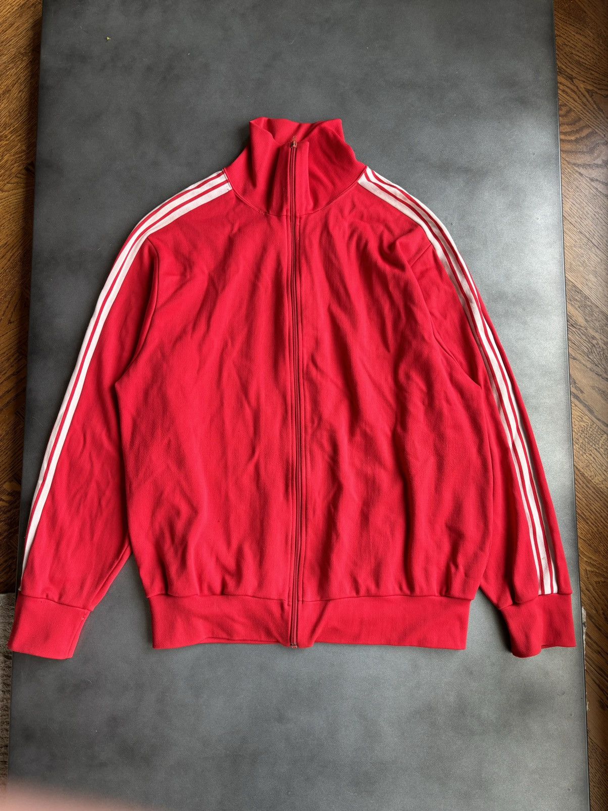 Adidas × Vintage 1980s Vintage Adidas Track Suit Jacket Pants 3 Stripes Red Size US L / EU 52-54 / 3 - 4 Thumbnail