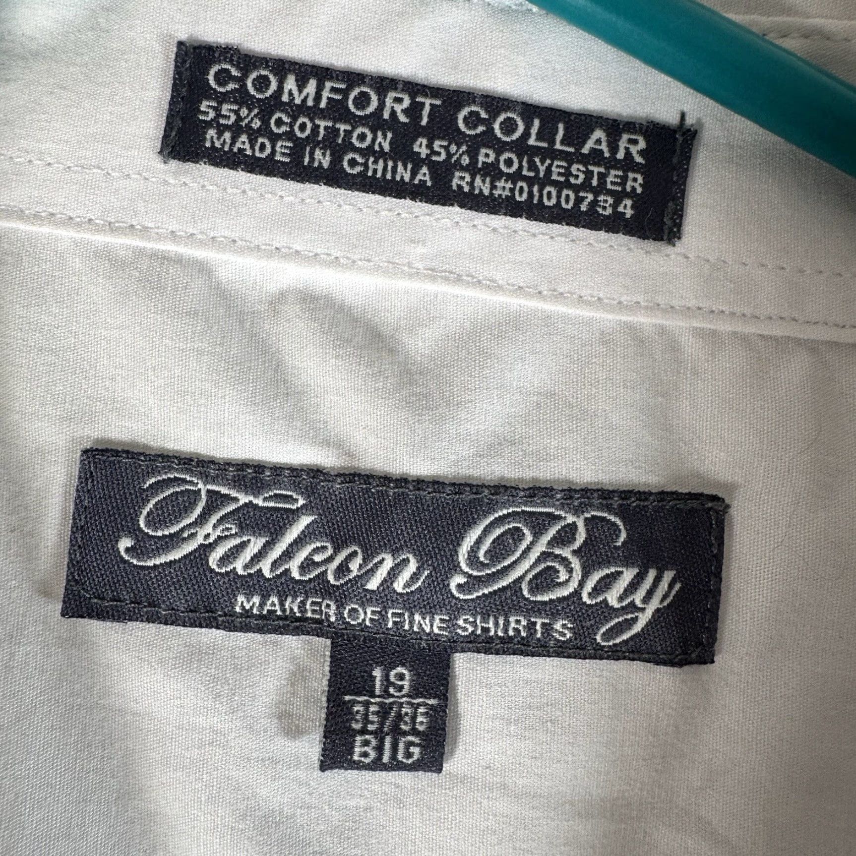 Vintage Falcon Bay Button Up Shirt Size 19 35/36 Big Classic Business Casual Minimalist Shirt Mens Big & Tall White Cotton-Blend Poplin Long Sleeve Size US XXL / EU 58 / 5 - 5 Thumbnail