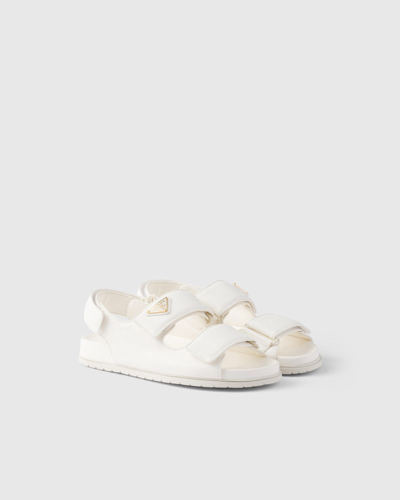 Prada o1B3y1r0526 Nappa Leather Sandals in White Size US 9 / IT 39 - 2 Thumbnail