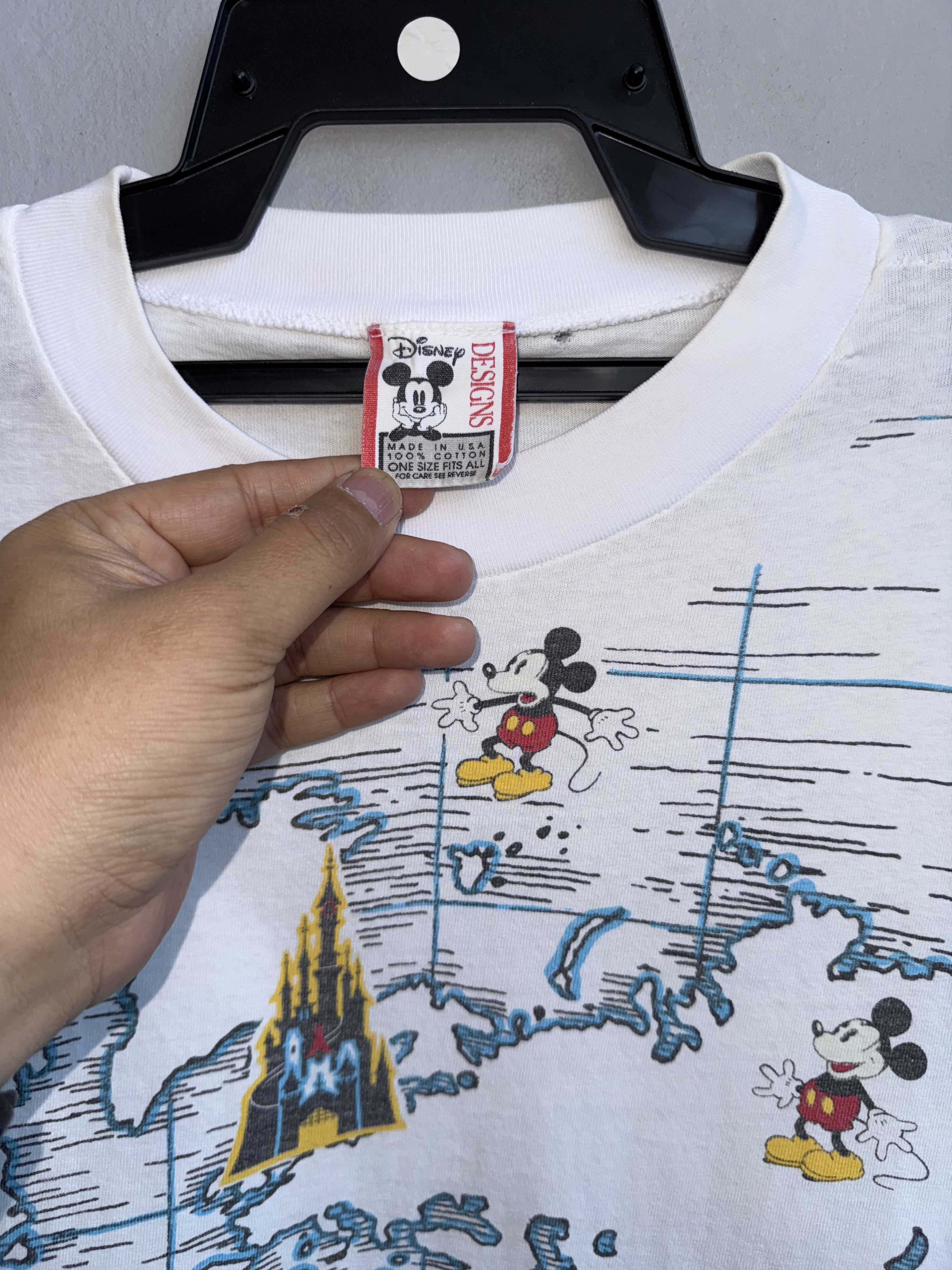 Mickey Mouse × Vintage Mickey Mouse AOP Map Disney World Graphic 90's Vintage Shirt Size US L / EU 52-54 / 3 - 2 Thumbnail