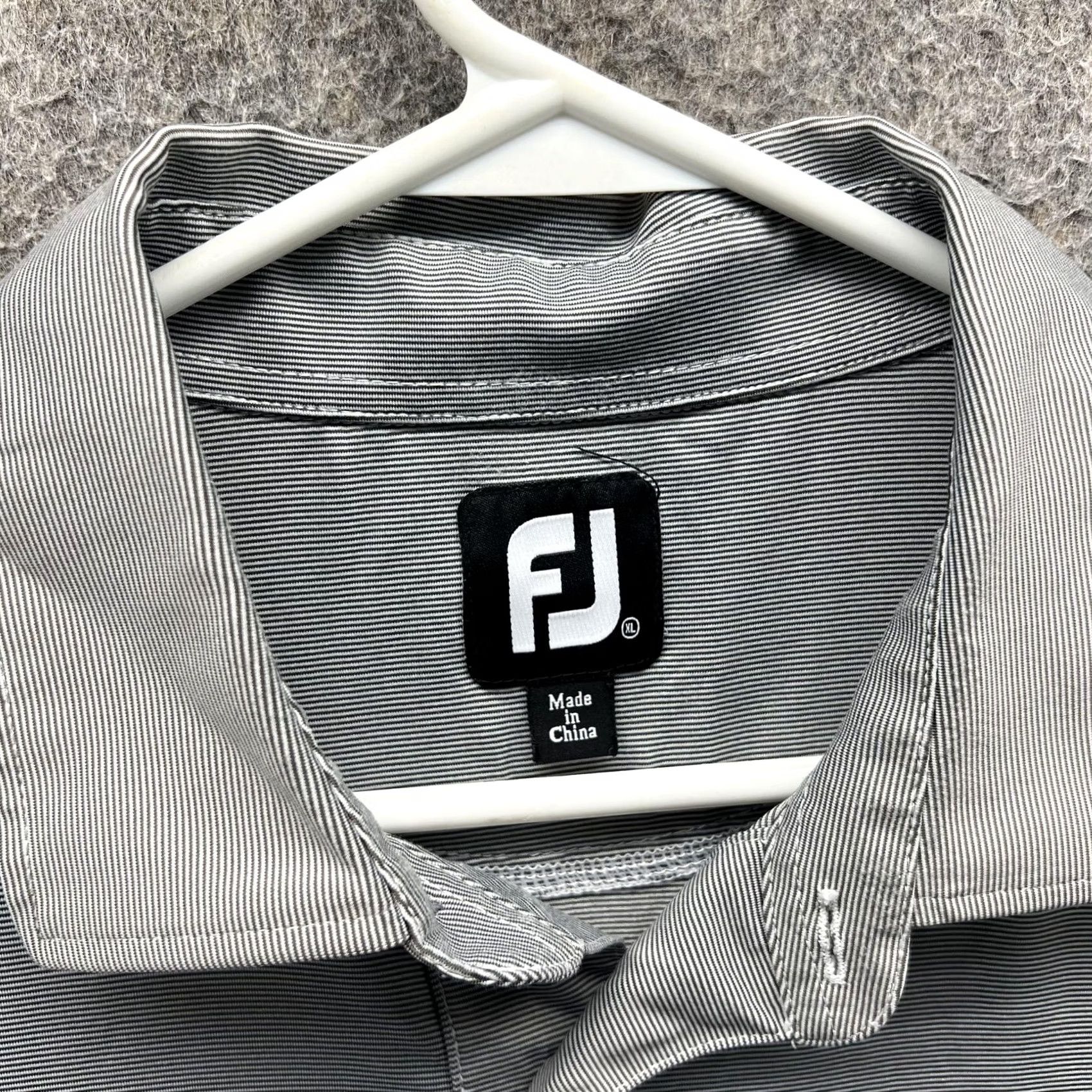 Footjoy FootJoy Polo Shirt Mens 2XL Gray Stripe Battleground Country Club Logo Golf Shirt Size US XXL / EU 58 / 5 - 2 Thumbnail