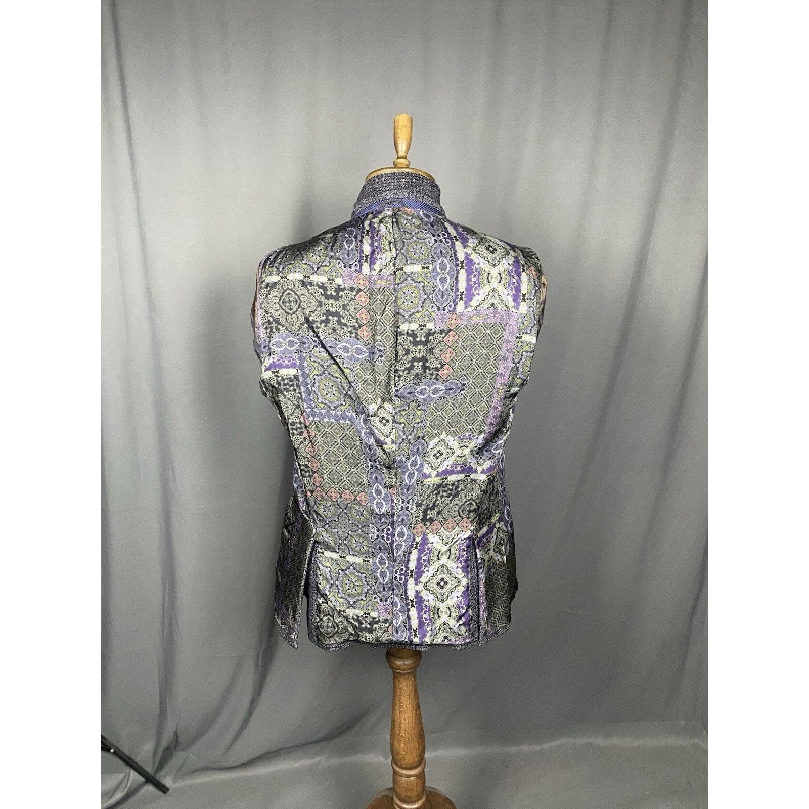 Etro Etro New Jersey Men's Gray Alpaca Wool Checked Blazer Jacket Size 44R - 11 Thumbnail