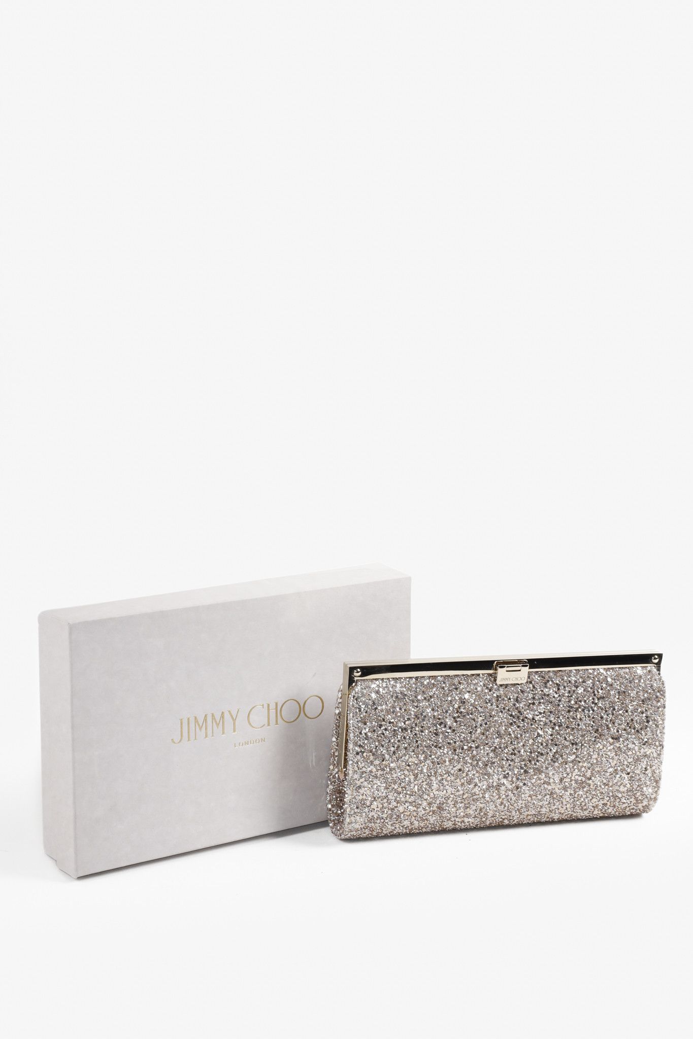 Jimmy Choo Glitter Ellipse Clutch