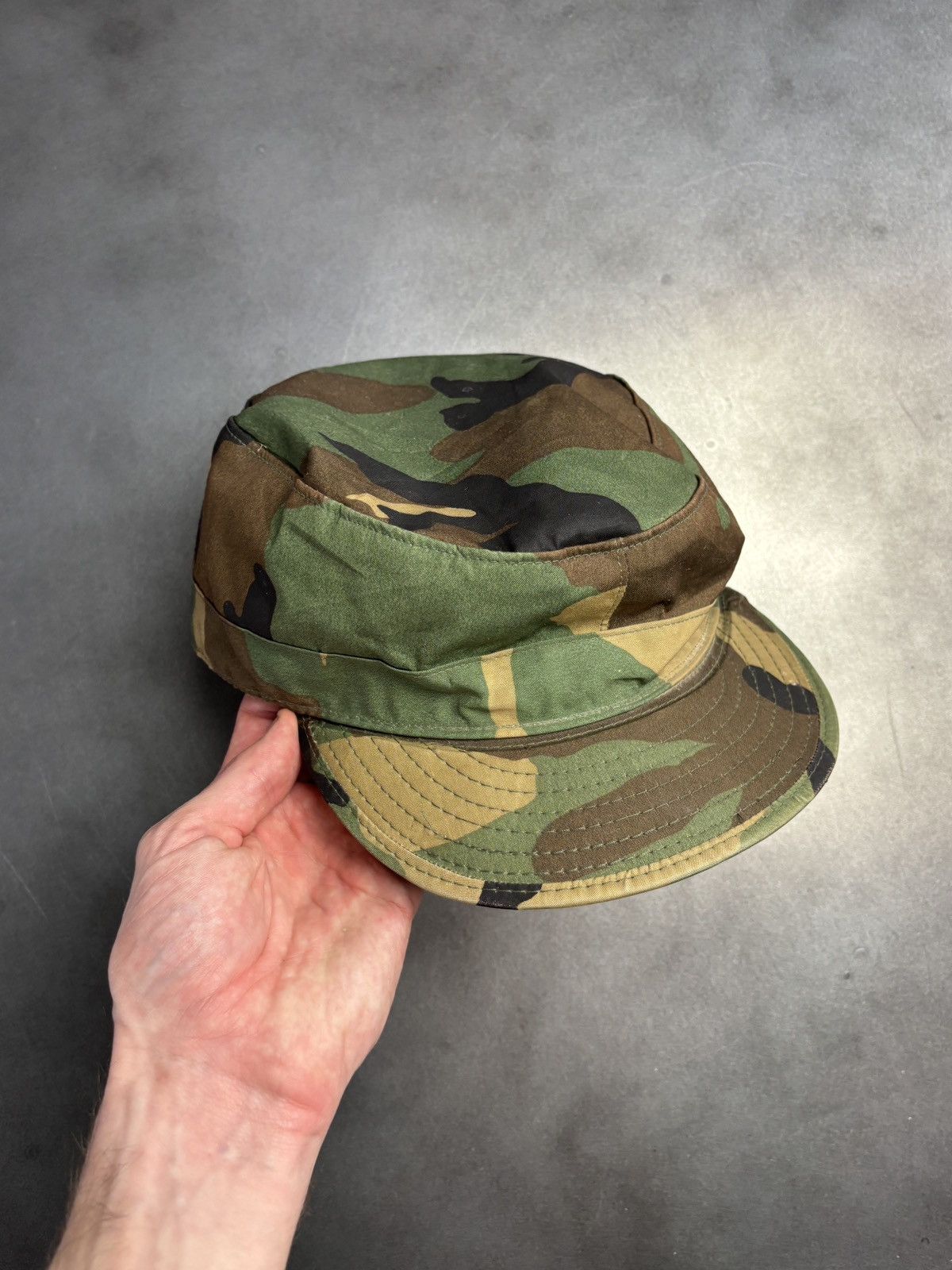 Vintage 1980s Army Cap Vintage Military Hat Woodland Proper Ear Flap Size ONE SIZE - 3 Thumbnail