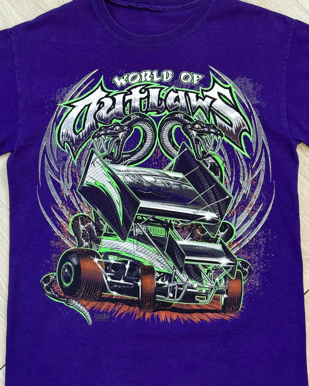 Vintage Vintage Y2K World of Outlaws Sprint Car Racing T-Shirt Small Size US S / EU 44-46 / 1 - 3 Thumbnail
