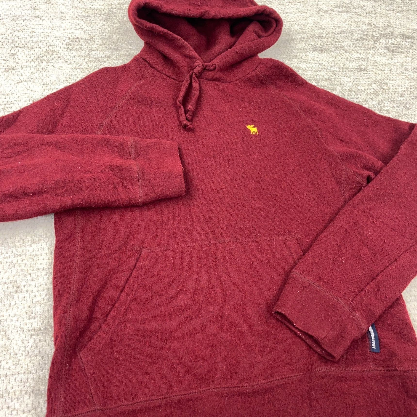 Abercrombie & Fitch VINTAGE Abercrombie & Fitch Hoodie Men S Pullover Red Wool Blend Embroidered Logo 90s Sports American Preppy Mens Size US S / EU 44-46 / 1 - 7 Thumbnail