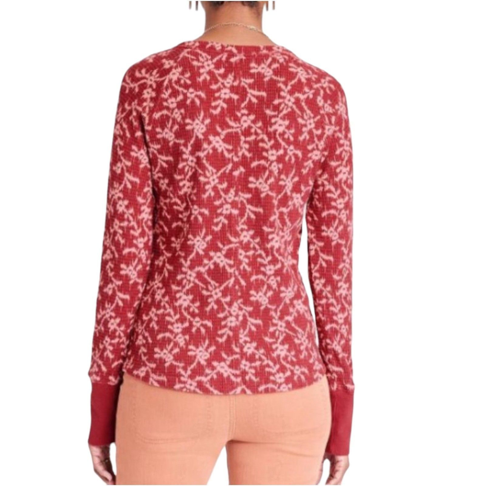 Other Knox Rose - Women's Long Sleeve Thermal Top - Burgundy - Lar Size L / US 10 / IT 46 - 2 Thumbnail