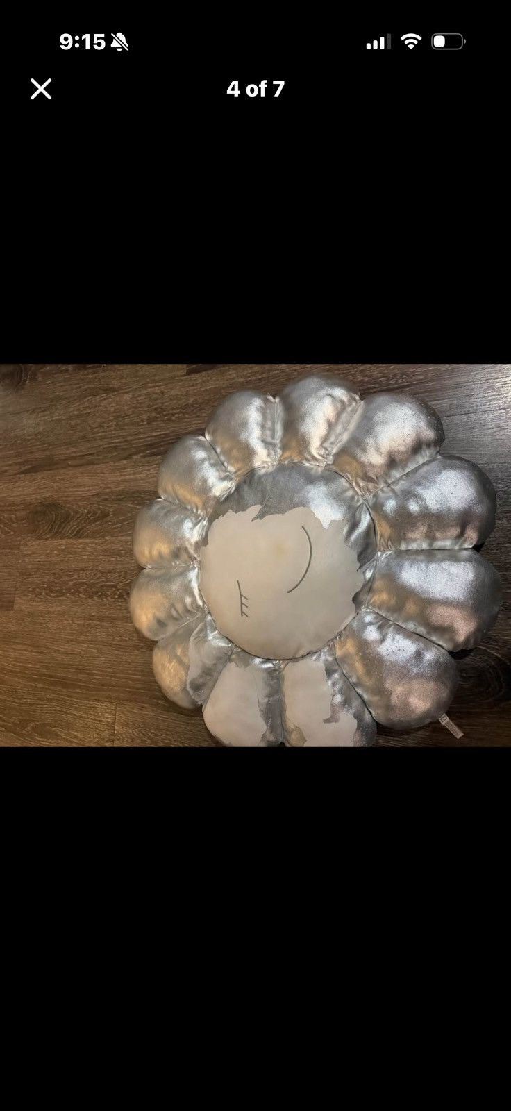 Takashi Murakami Silver Murakami Flower Pillow 60cm Size ONE SIZE - 2 Thumbnail