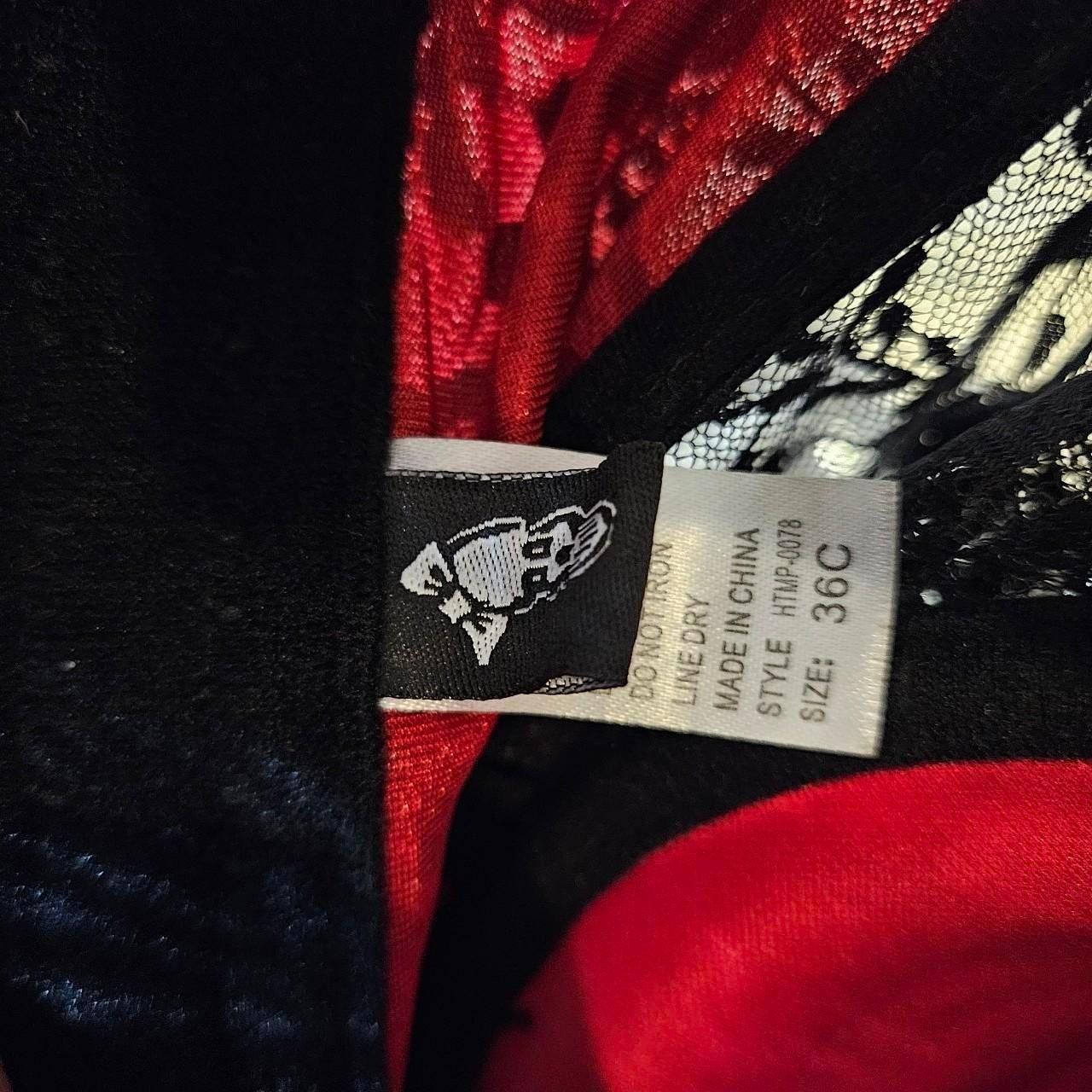 Vintage y2k goth dark fairy morbid threads red black lace corset Size L / US 10 / IT 46 - 4 Thumbnail