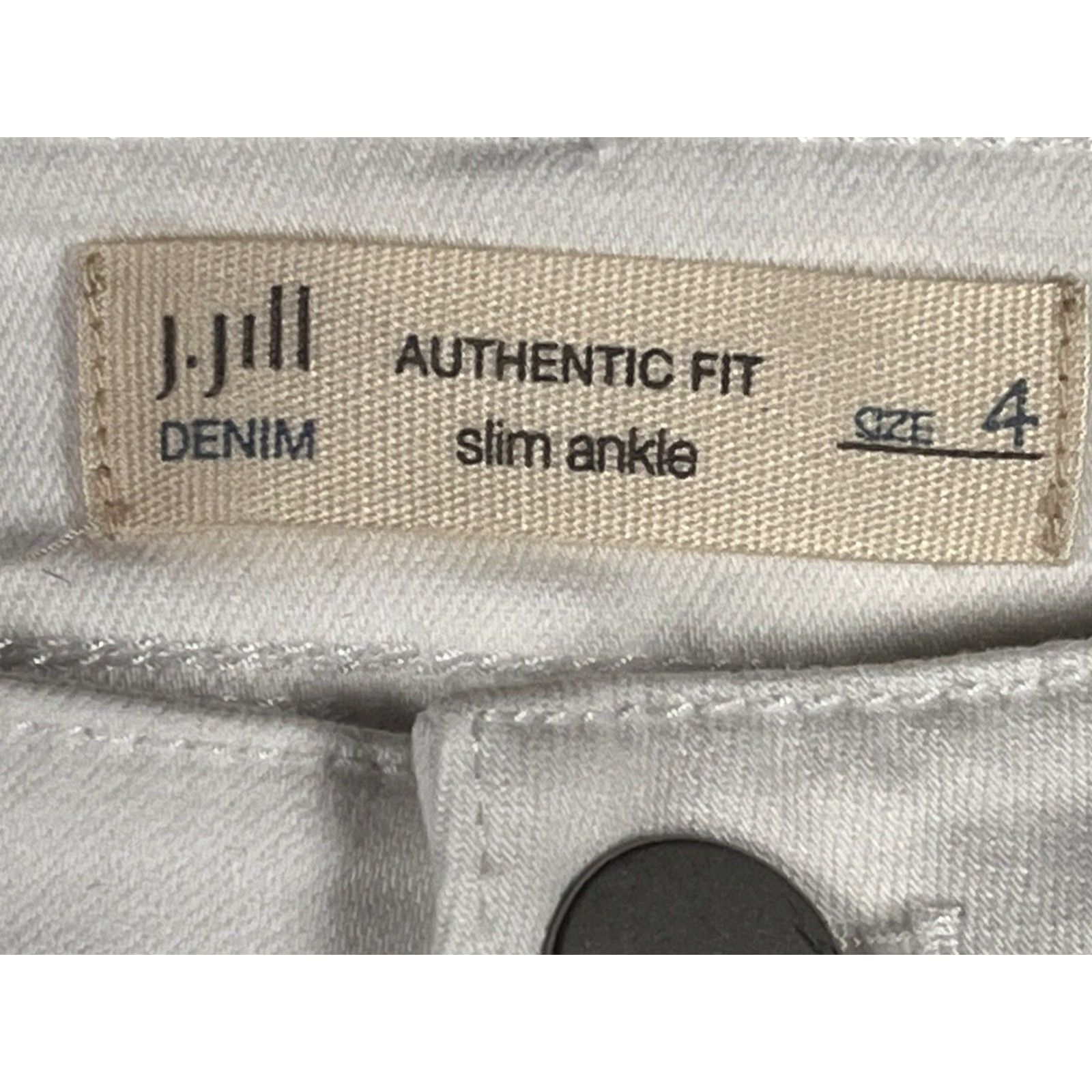 J. Jill J. Jill Slim Ankle Jeans Size 4 White Women, Regular, Authentic Fit, GUC Size 27" / US 4 / IT 40 - 5 Thumbnail