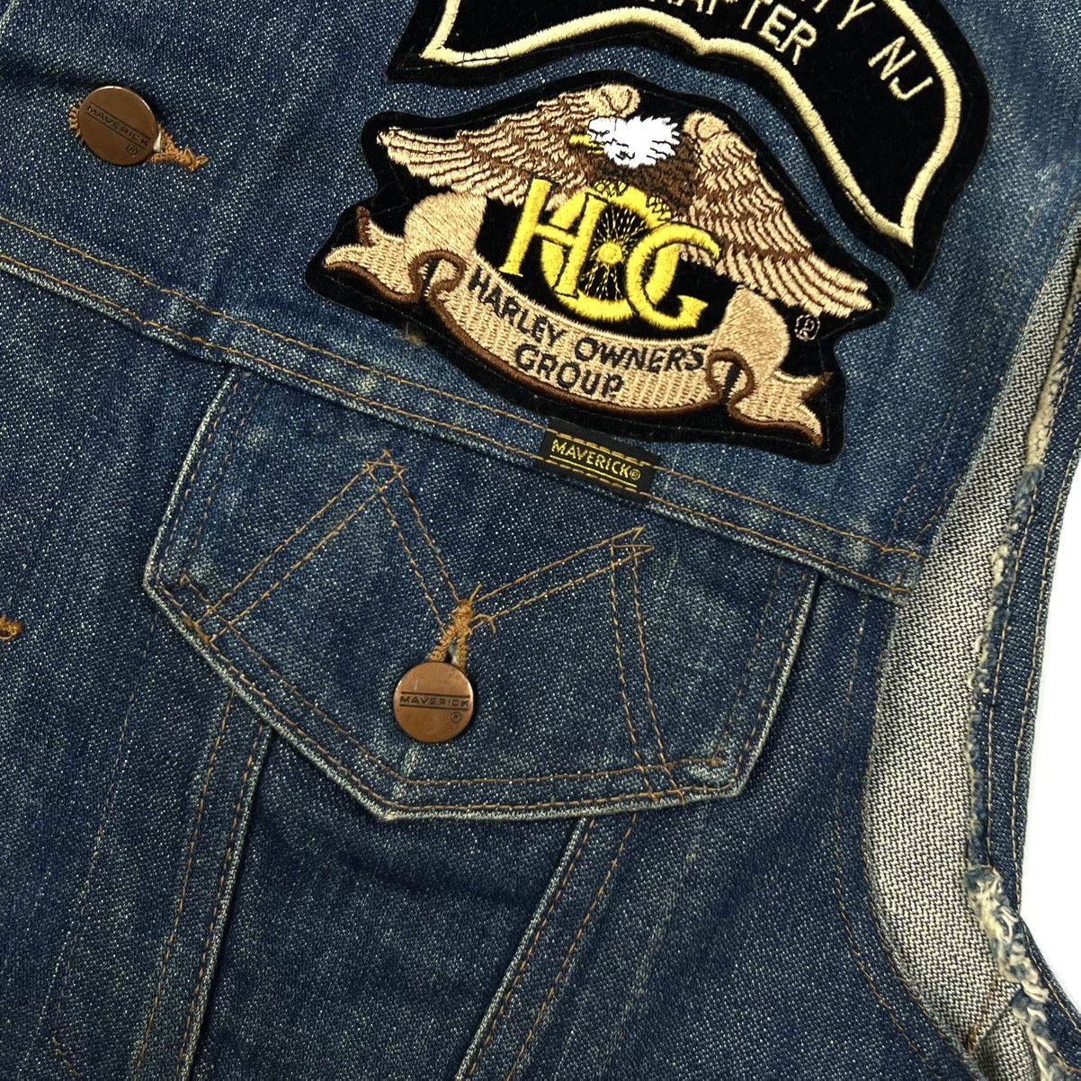 Vintage Vintage Maverick Blue Bell Patched Denim Vest Made In USA Size US M / EU 48-50 / 2 - 15 Thumbnail