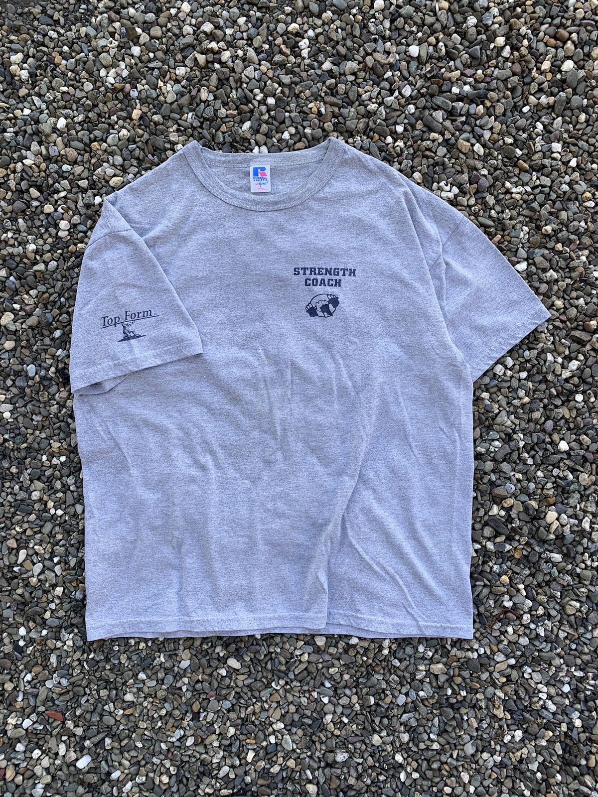 Russell Athletic × Vintage VTG 1990’s Russell Athletic Drug Free Weightlifting T-Shirt Size US L / EU 52-54 / 3 - 1 Thumbnail