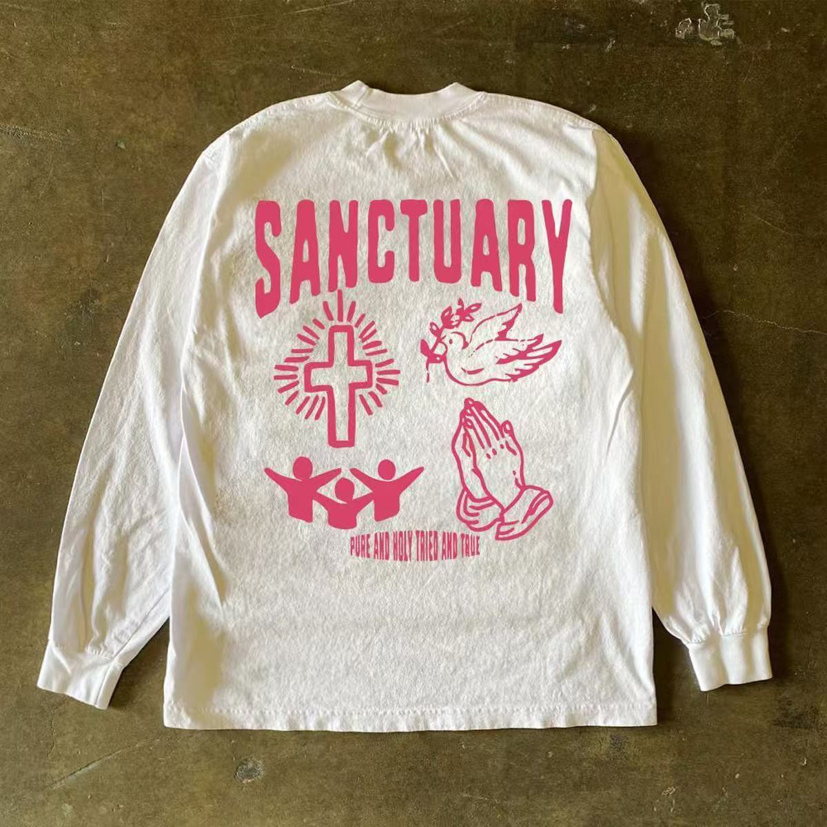 Japanese Brand White retro dove print long-sleeved t-shirt Size US M / EU 48-50 / 2 - 1 Thumbnail
