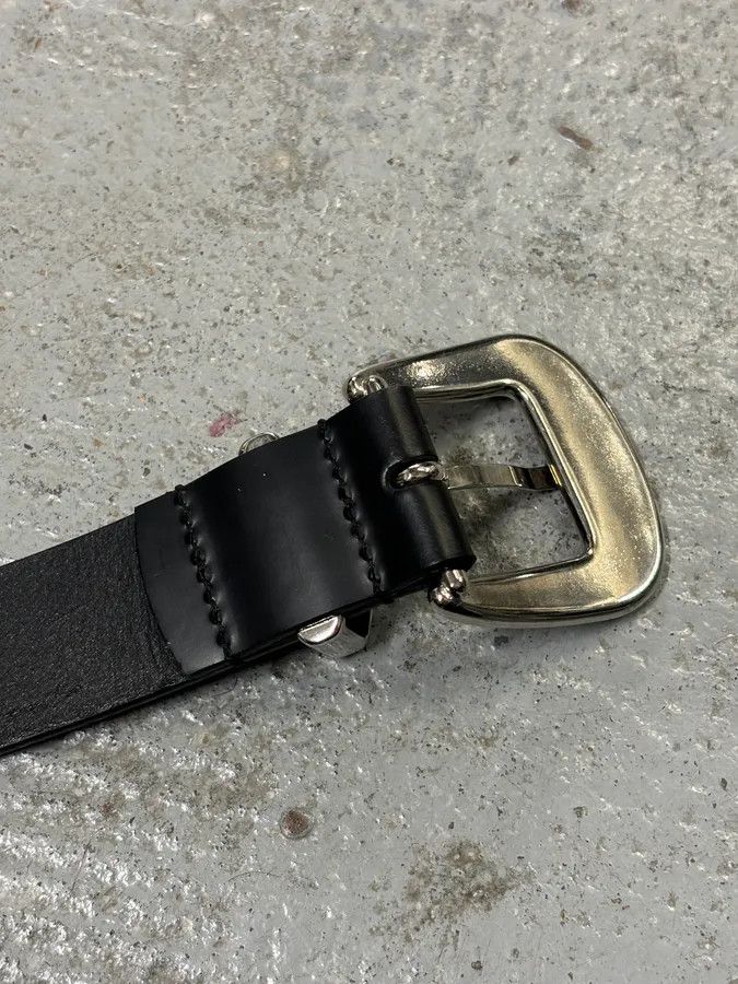 Dsquared2 2010s Dsquared2 Black Leather Western Silver Ornamental Belt Size ONE SIZE - 8 Thumbnail