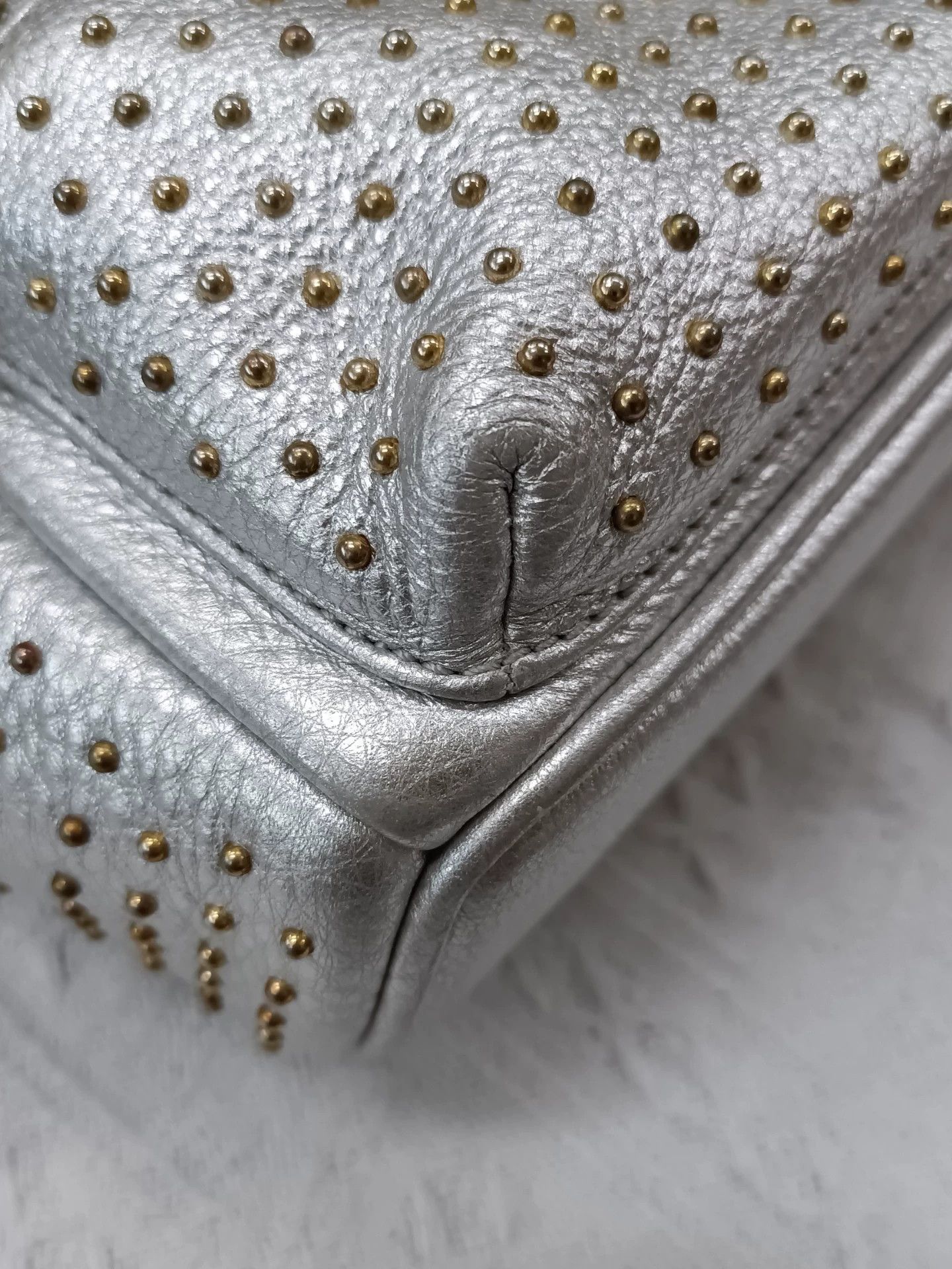 MCM MCM Silver Studded Backpack 17x19 (No Handle) Size ONE SIZE - 4 Thumbnail
