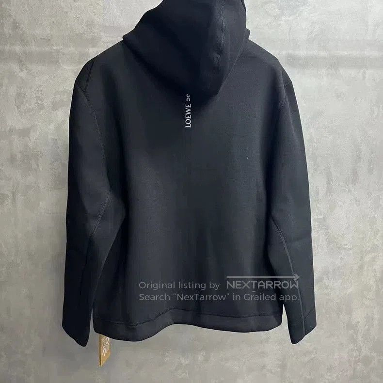 Loewe loewe black solid color letter logo printed hooded zipper l Size US L / EU 52-54 / 3 - 2 Thumbnail