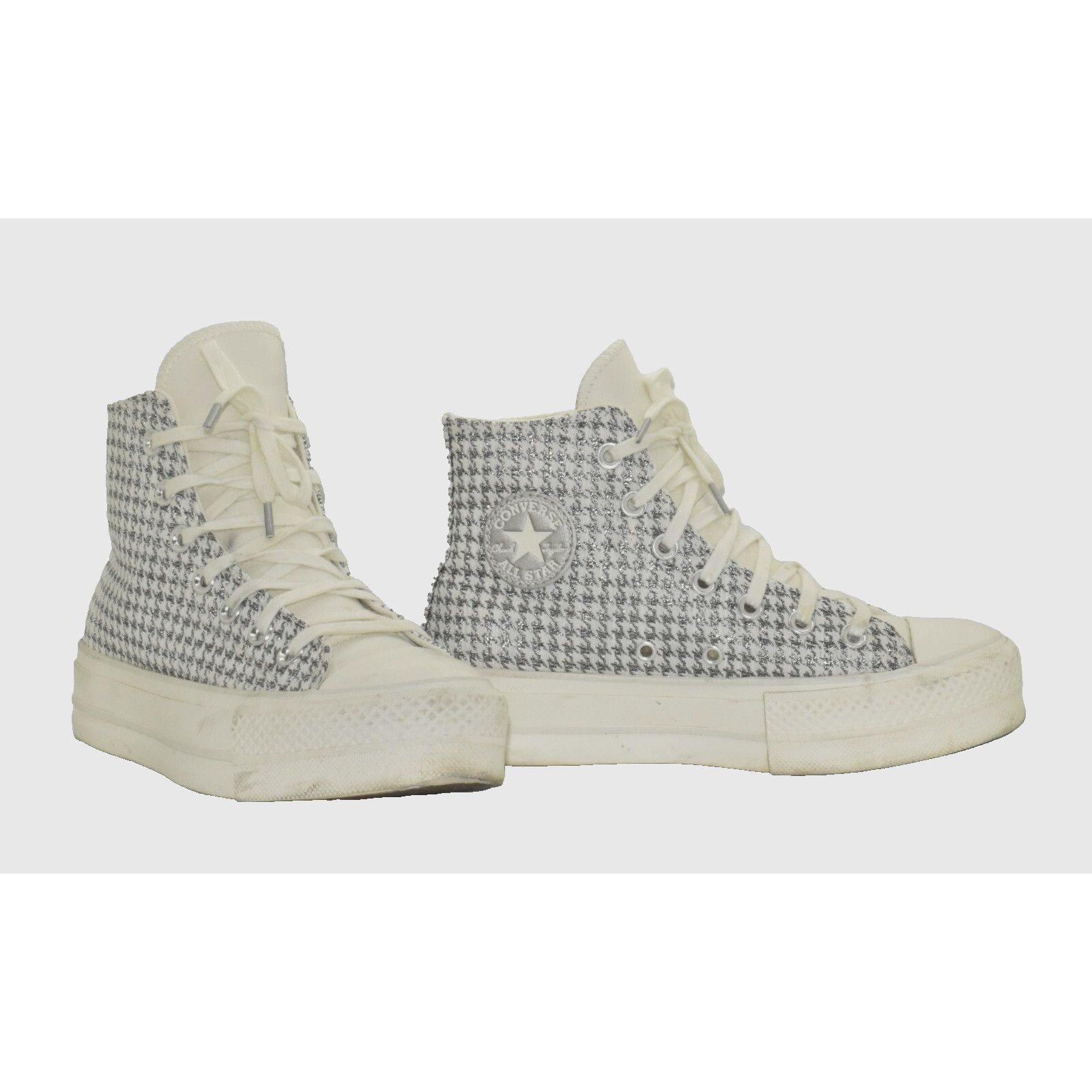 Converse CONVERSE CHUCK TAYLOR SilverEgret Houndstooth Sneakers Sz 6 Size US 4 / IT 34 - 1 Thumbnail