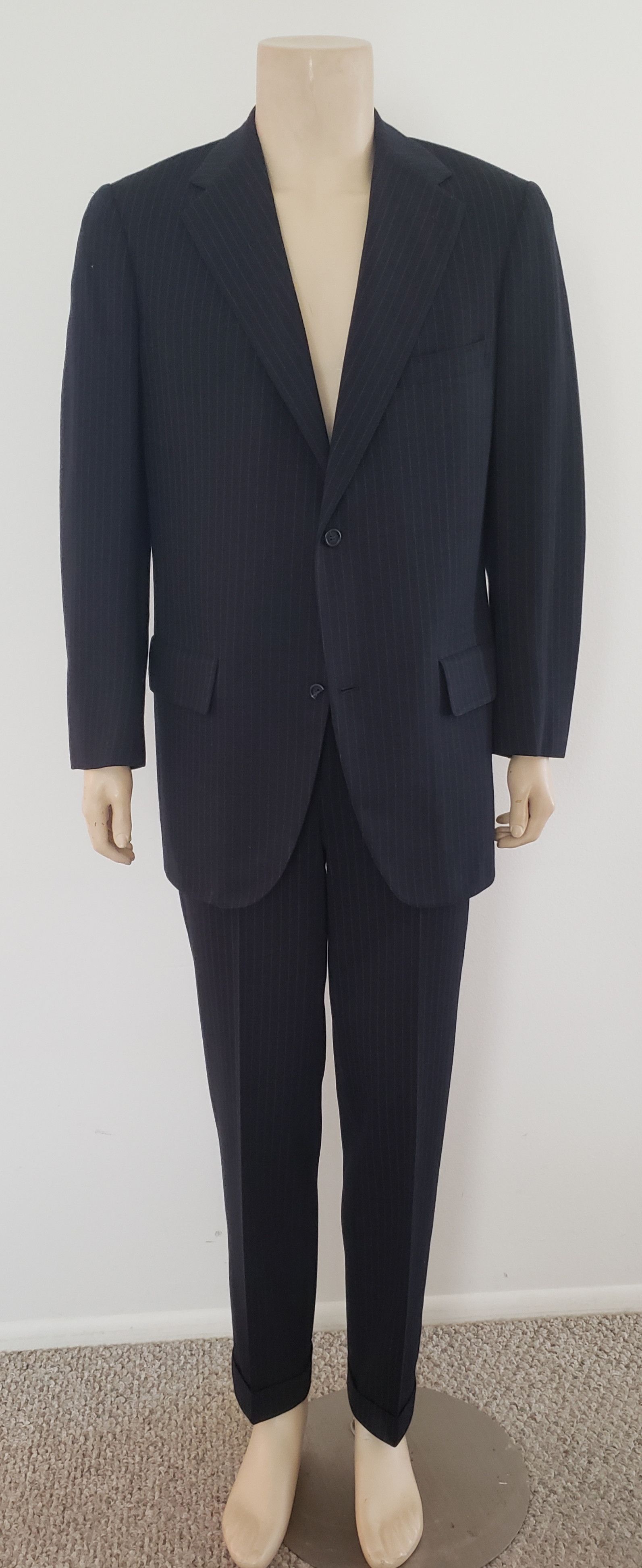 Brooks Brothers Brooks Brothers 1970s men's suit 41L navy pinstripe Size 40L - 1 Thumbnail