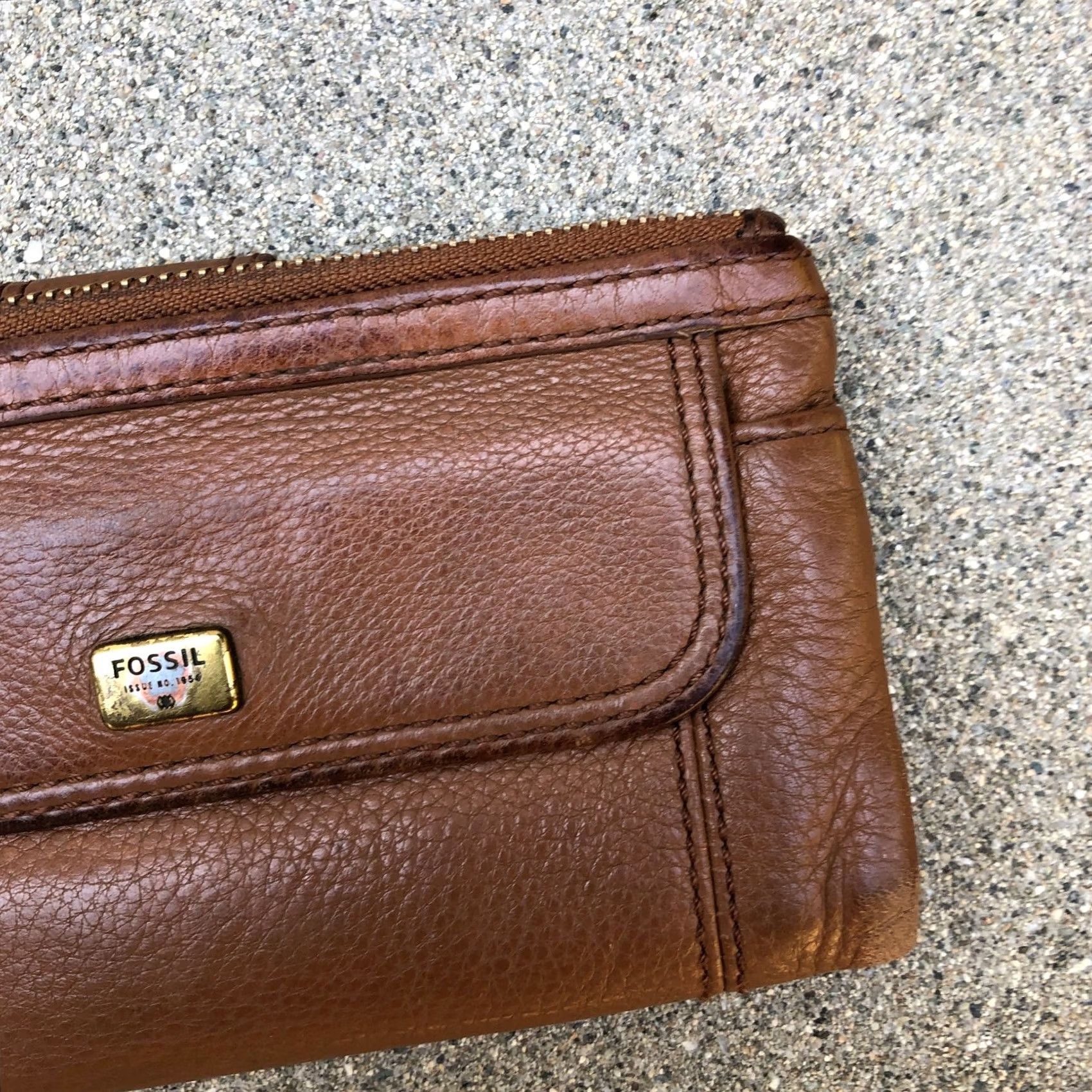Fossil FOSSIL Emma Saddle Wallet Bifold Brown Leather Zipper Clutch Women's Wallet Size ONE SIZE - 7 Thumbnail