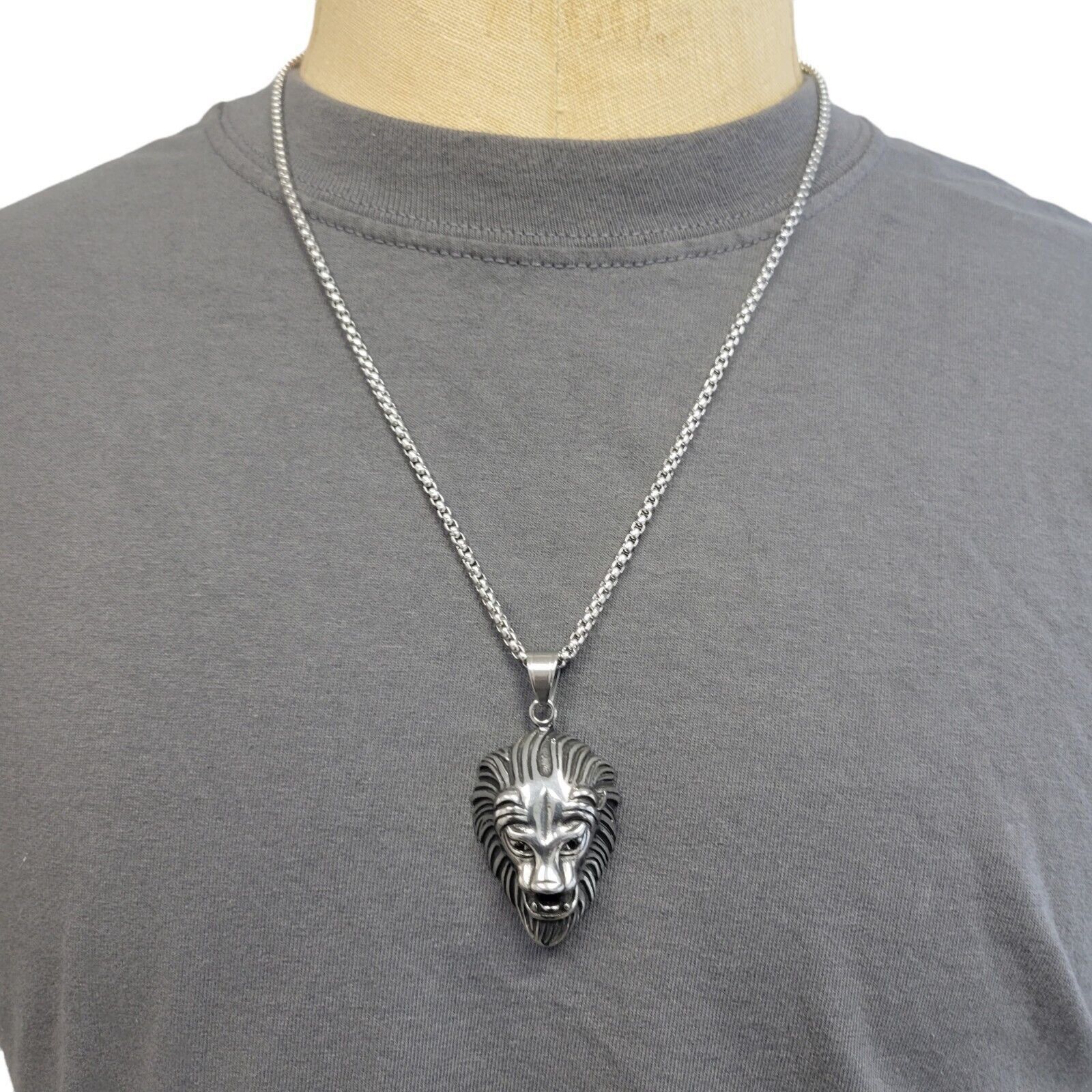 Macys LEGACY for MEN by Simone Lion Head Pendant. Stainless. Size ONE SIZE - 1 Thumbnail
