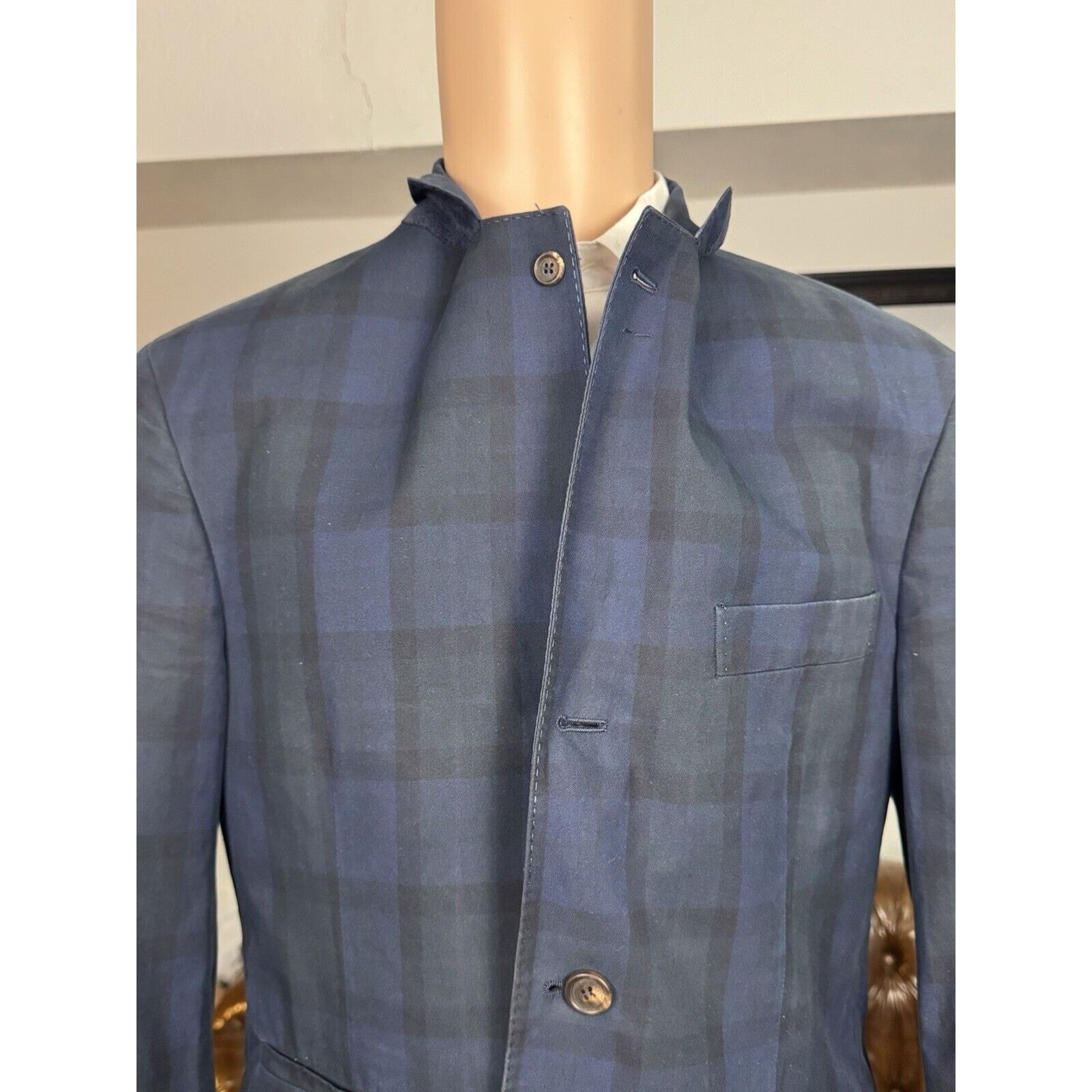 Brunello Cucinelli Brunello Cucinelli Blackwatch Plaid Cotton Blazer Jacket 40 Size 40R - 4 Thumbnail