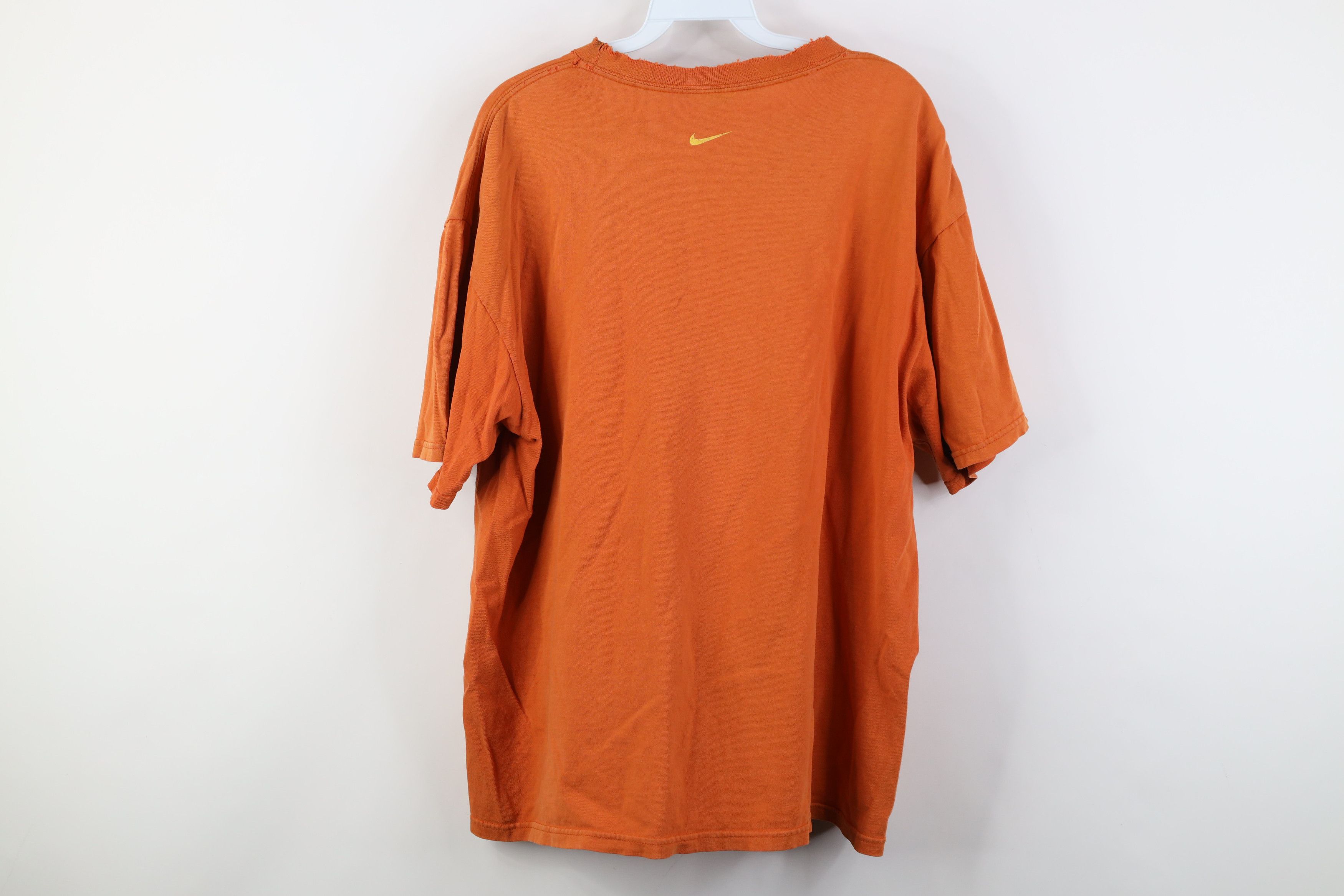Nike Vintage 90s Y2K Nike Scott Big Center Swoosh T-Shirt Orange Size US XL / EU 56 / 4 - 15 Thumbnail