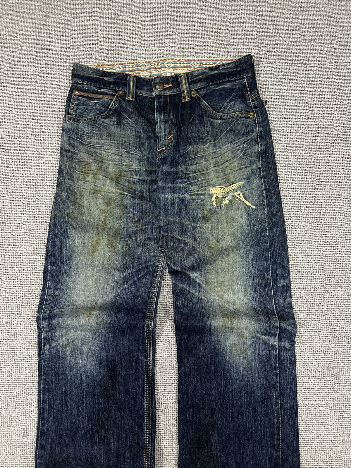 Edwin Vintage Edwin 444 XVS Distressed Wide Leg Denim 34x31 D741 Size US 32 / EU 48 - 3 Thumbnail